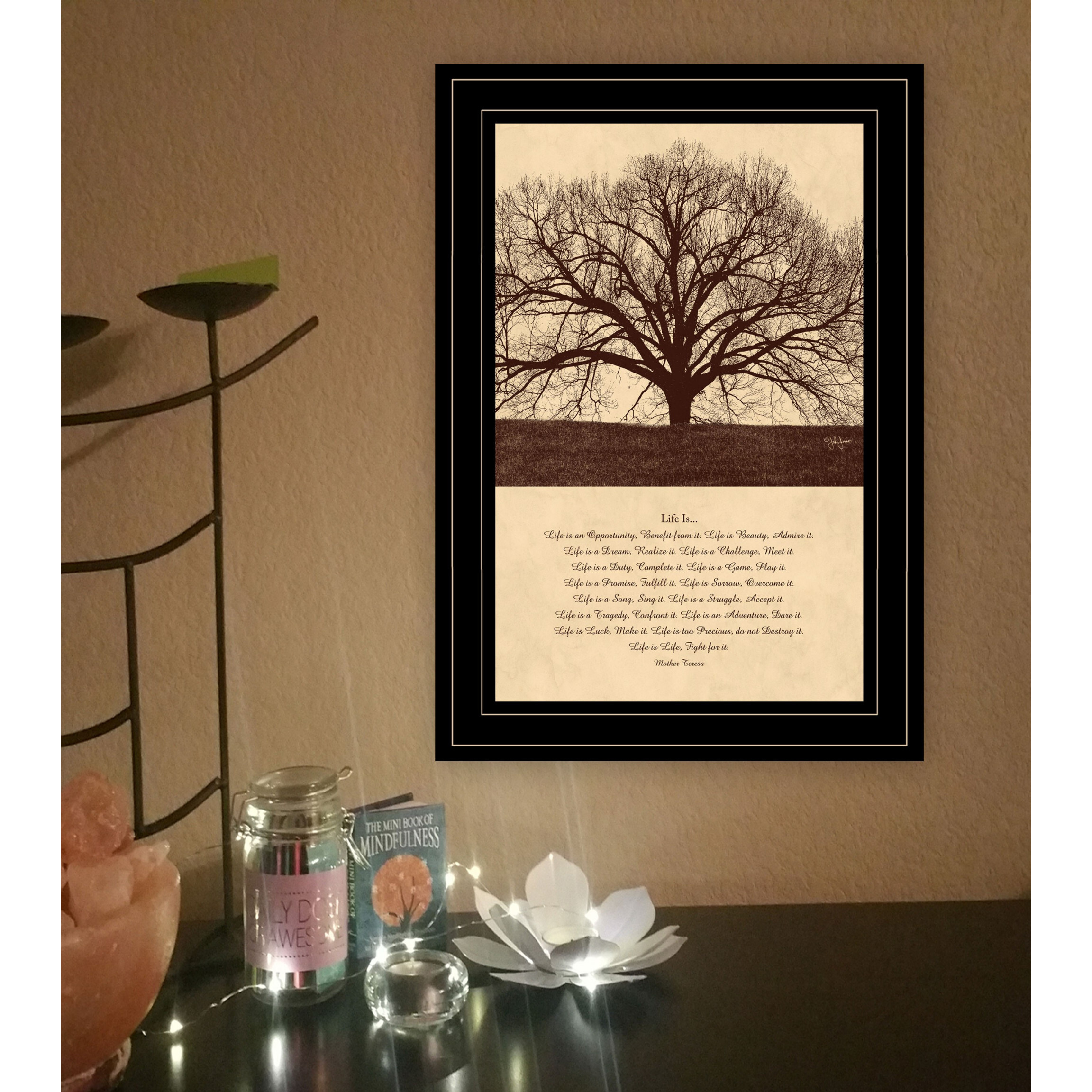 Life Is 7 Black Framed Print Wall Art
