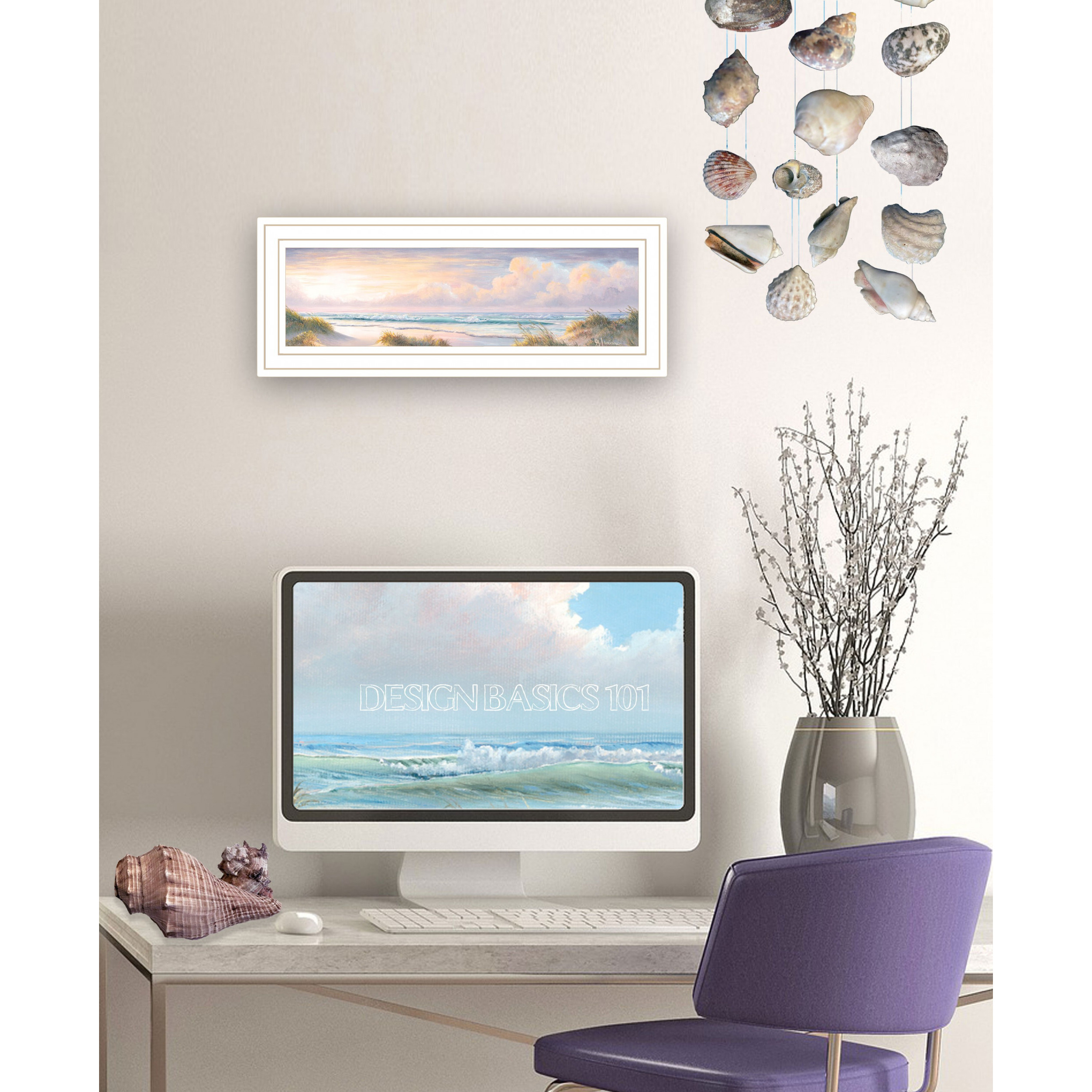 Seascape Ii 2 White Framed Print Wall Art