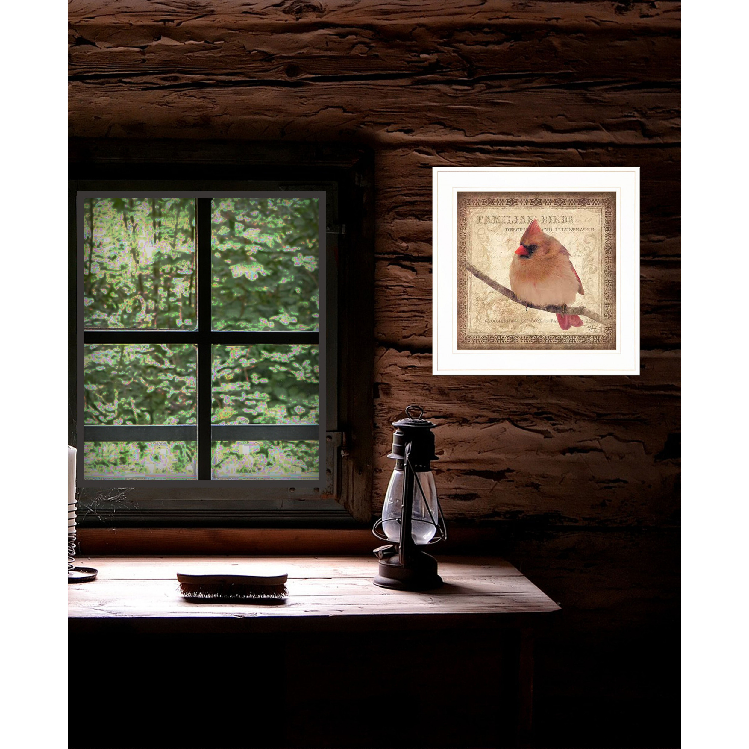 Female Cardinal 1 White Framed Print Wall Art