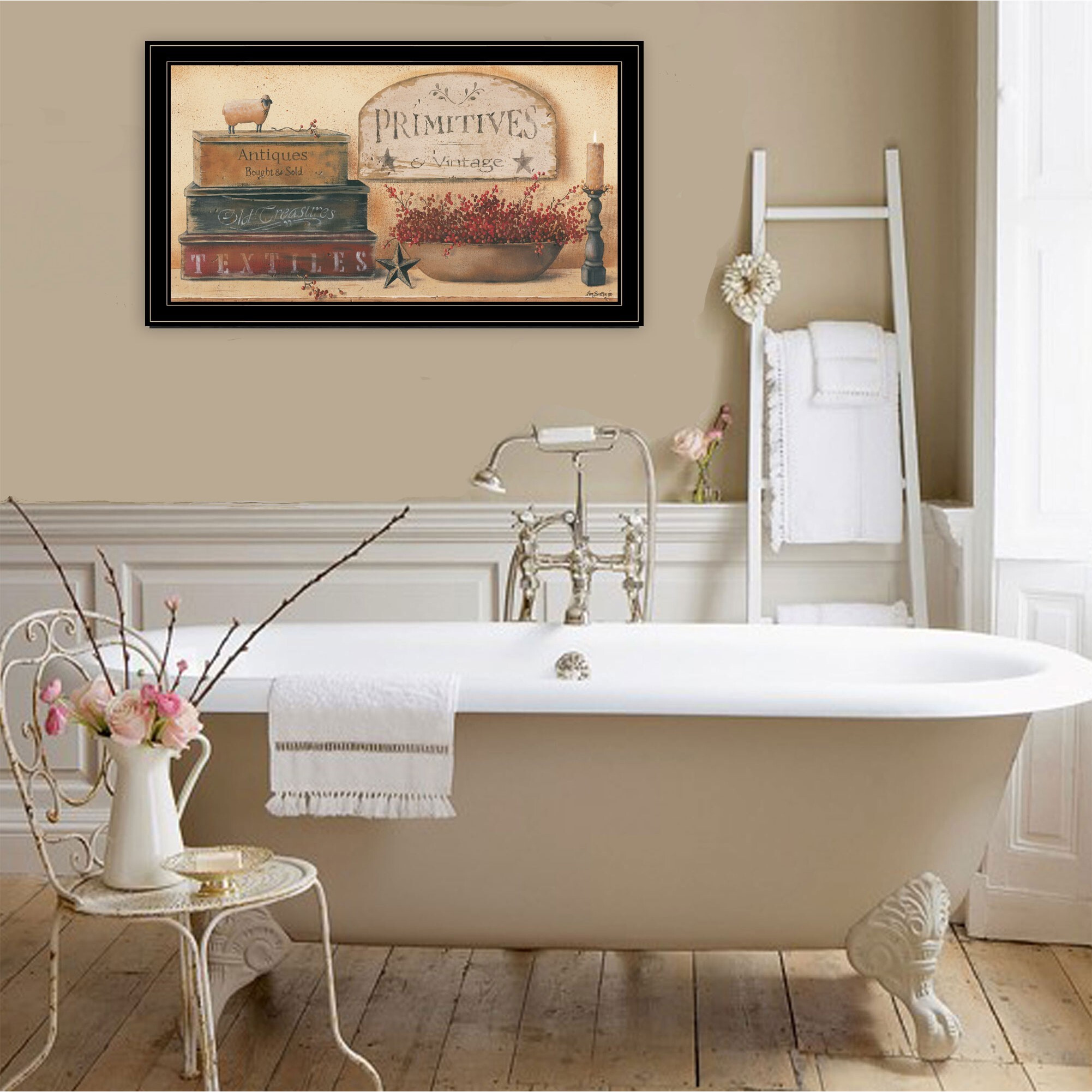 Primitives And Vintage 3 Black Framed Americana Print Wall Art