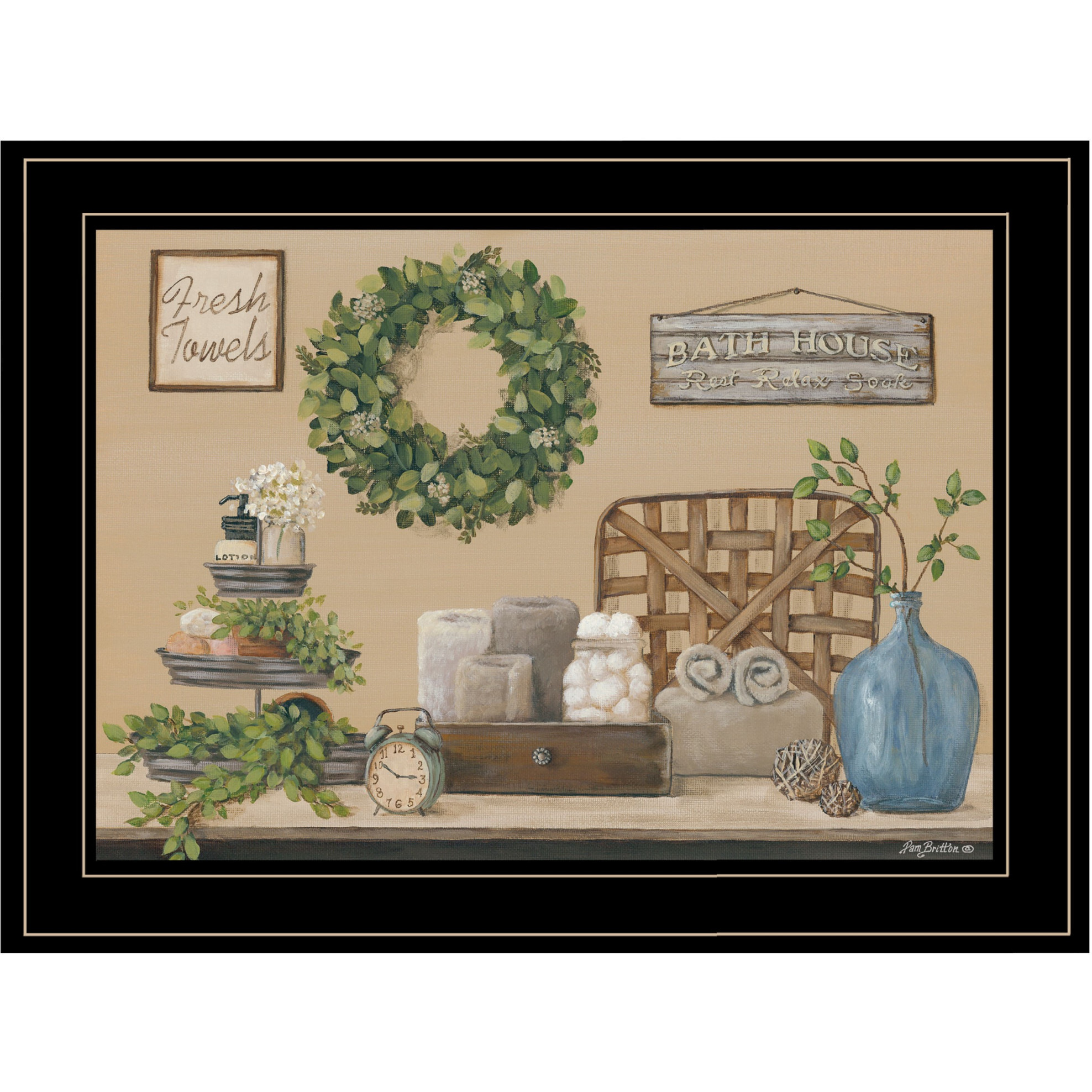 Farmhouse Bath I 3 Black Framed Print Wall Art