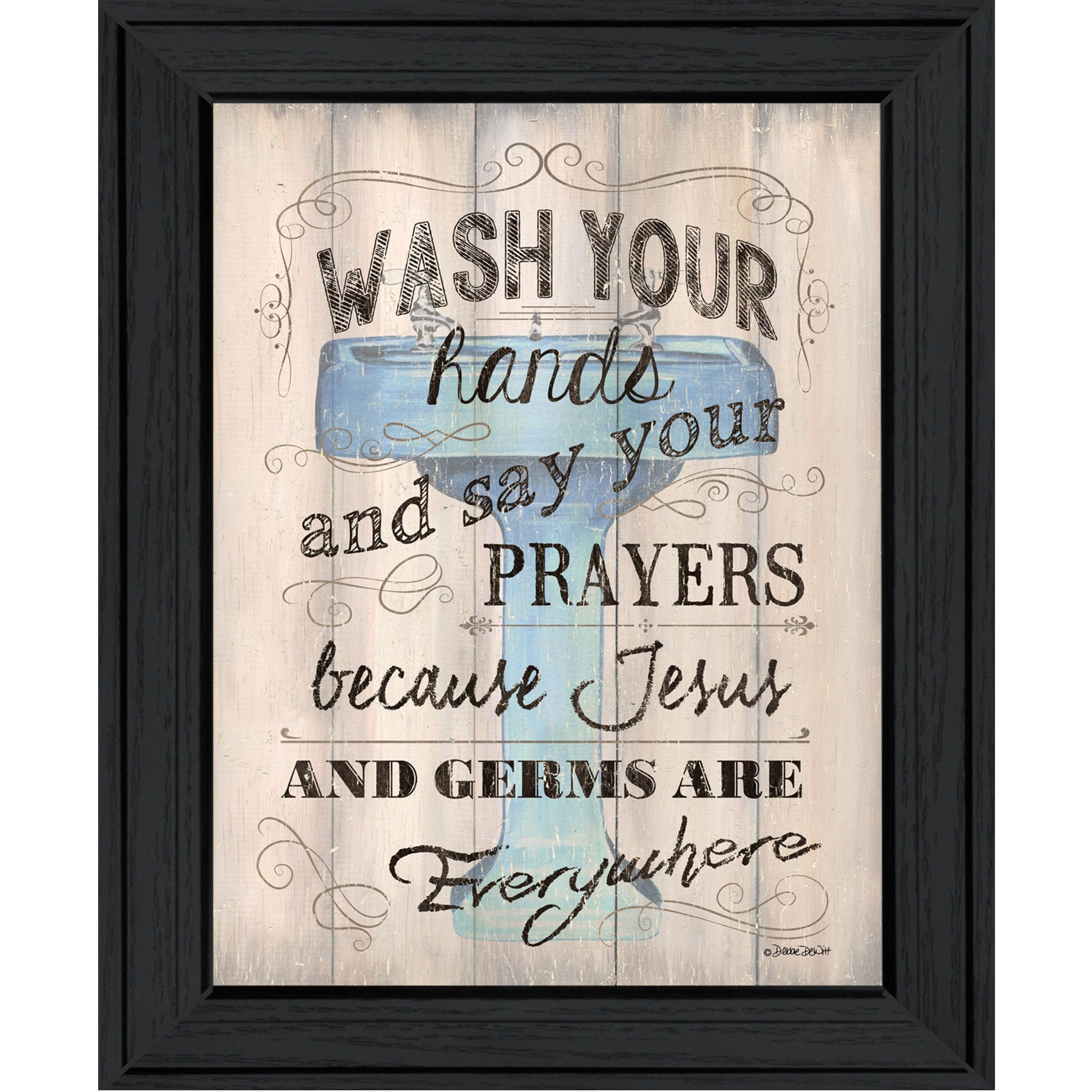 Bathroom Humor 2 Black Framed Print Wall Art