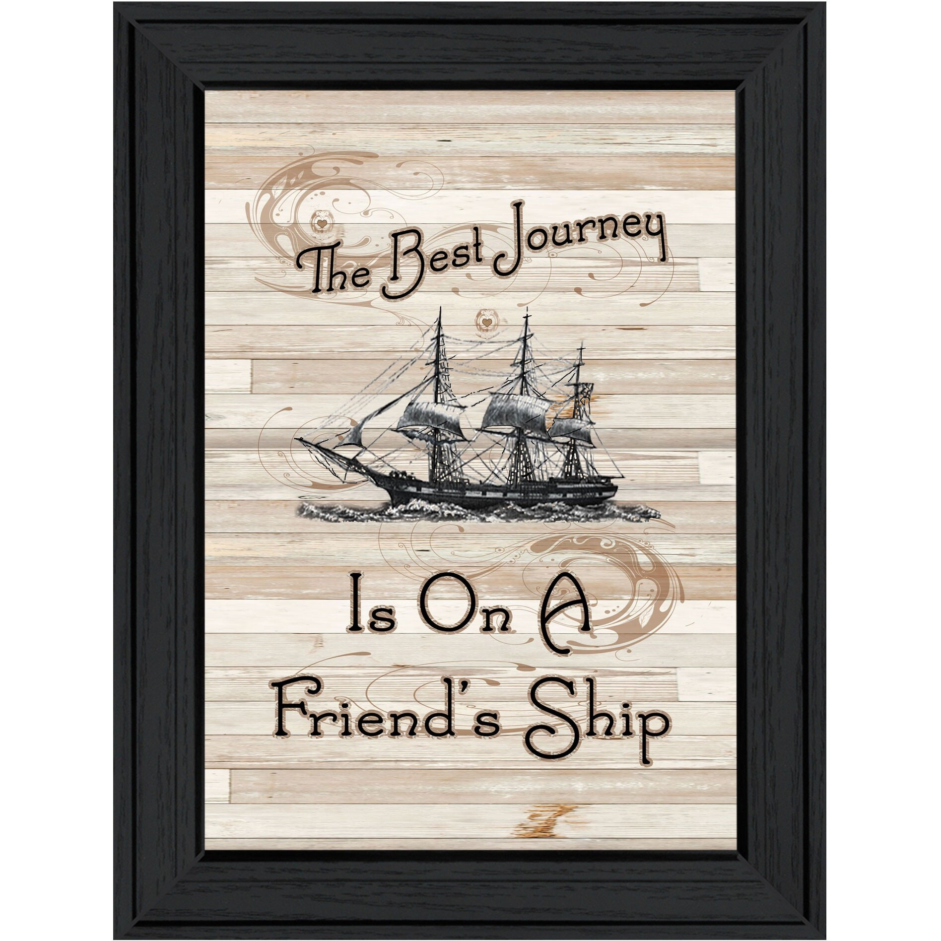 Friendship Journey 1 Black Framed Print Wall Art