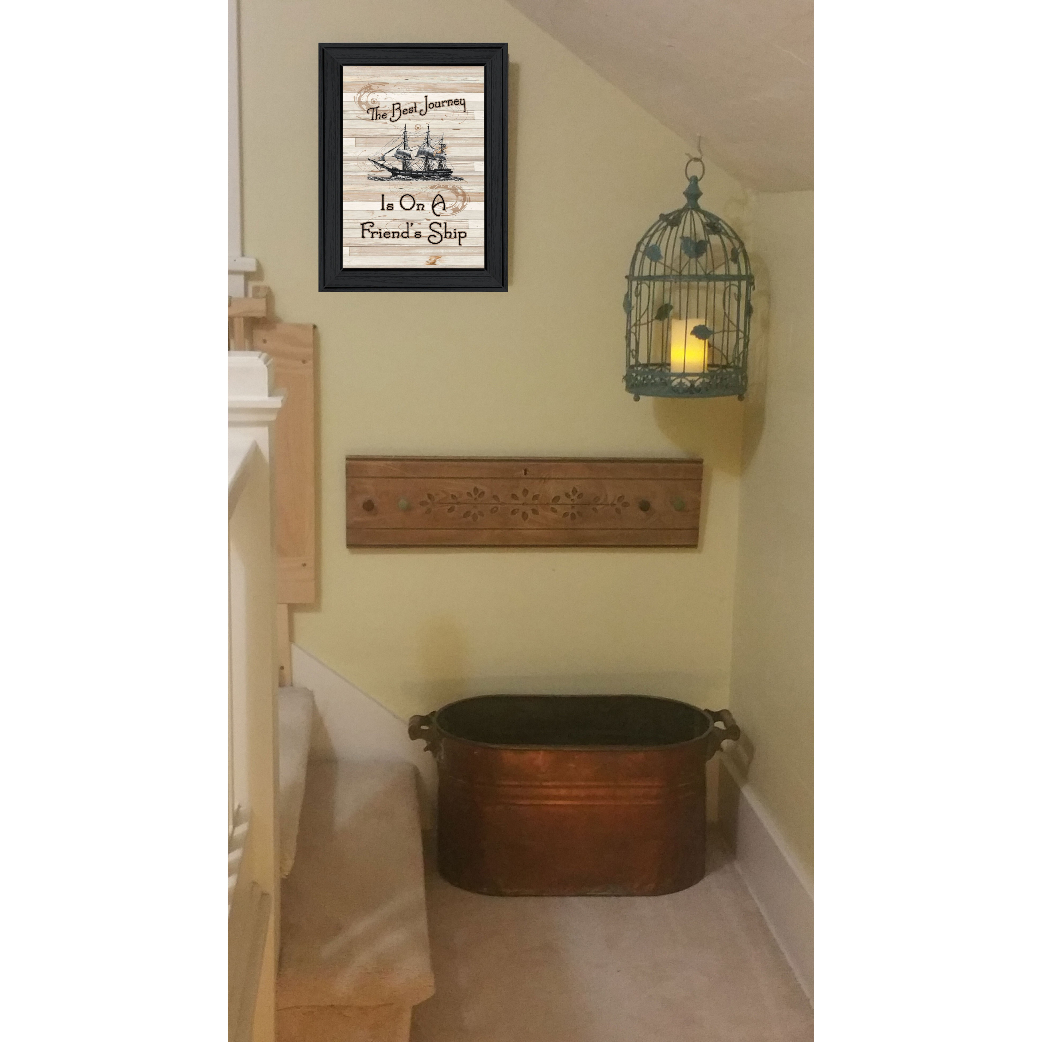 Friendship Journey 1 Black Framed Print Wall Art