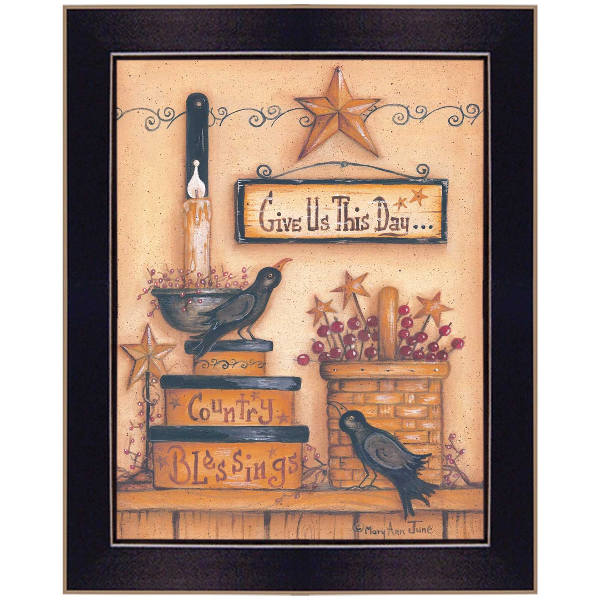 Give Us This Day Black Framed Print Wall Art