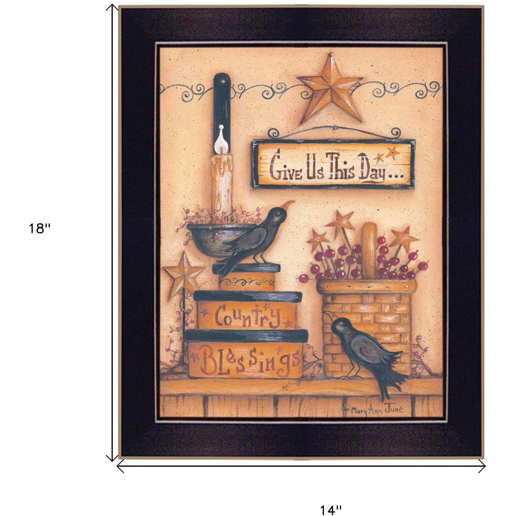 Give Us This Day Black Framed Print Wall Art