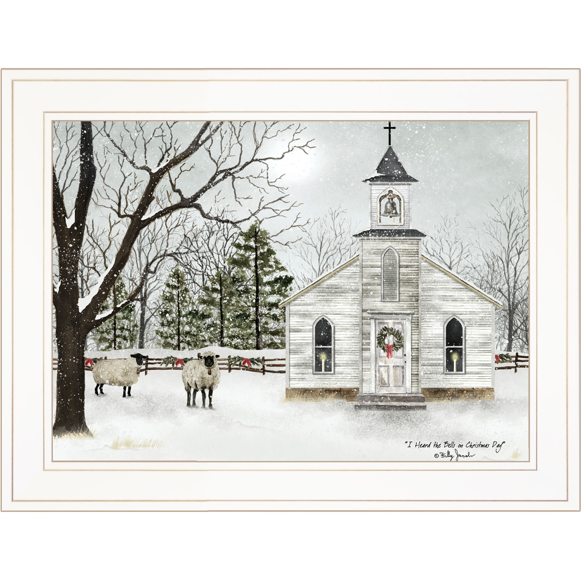 I Heard The Bells On Christmas 1 White Framed Print Wall Art