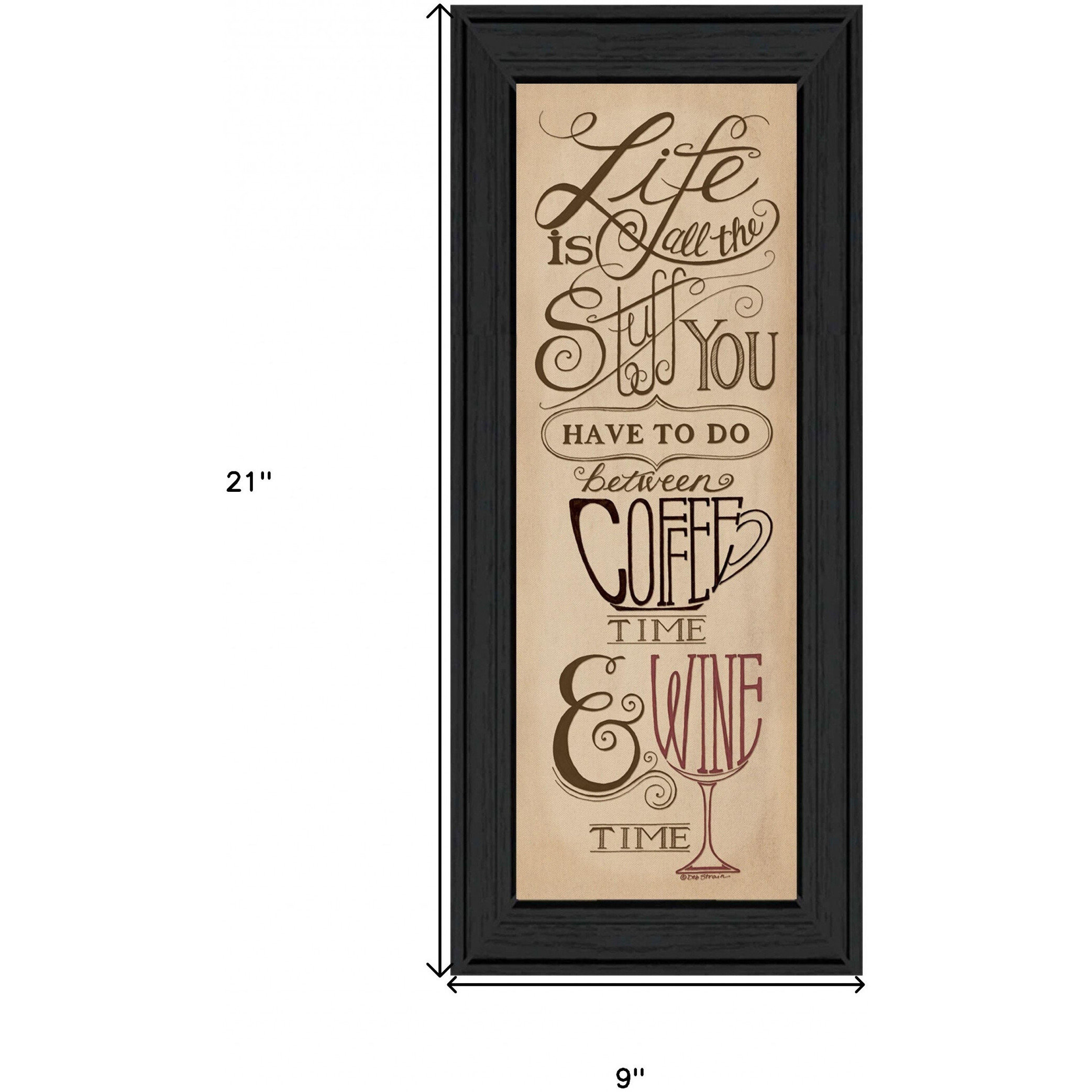 Coffee And Wine Time Black Framed Print Wall Art