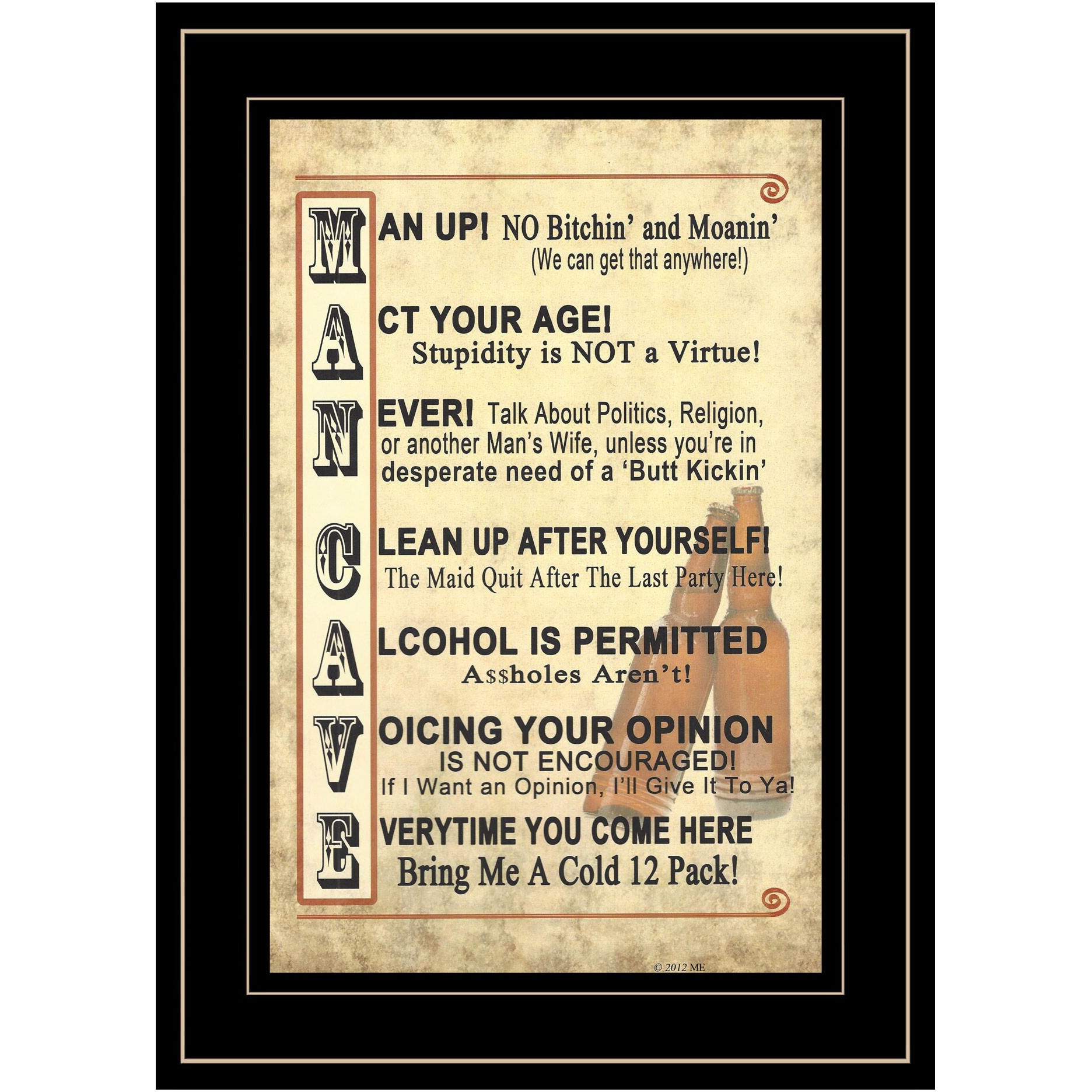 Man Up 1 Black Framed Print Wall Art