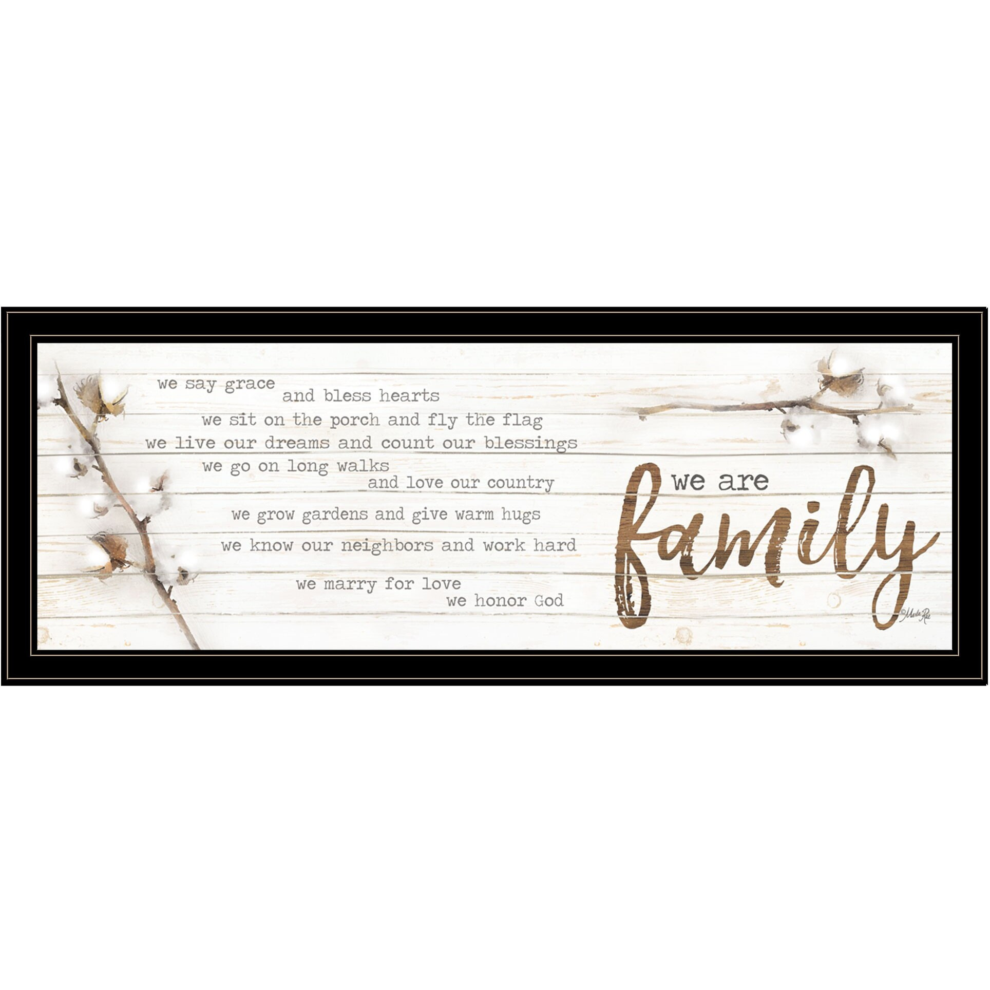 We Are Family Black Framed Print Wall Art