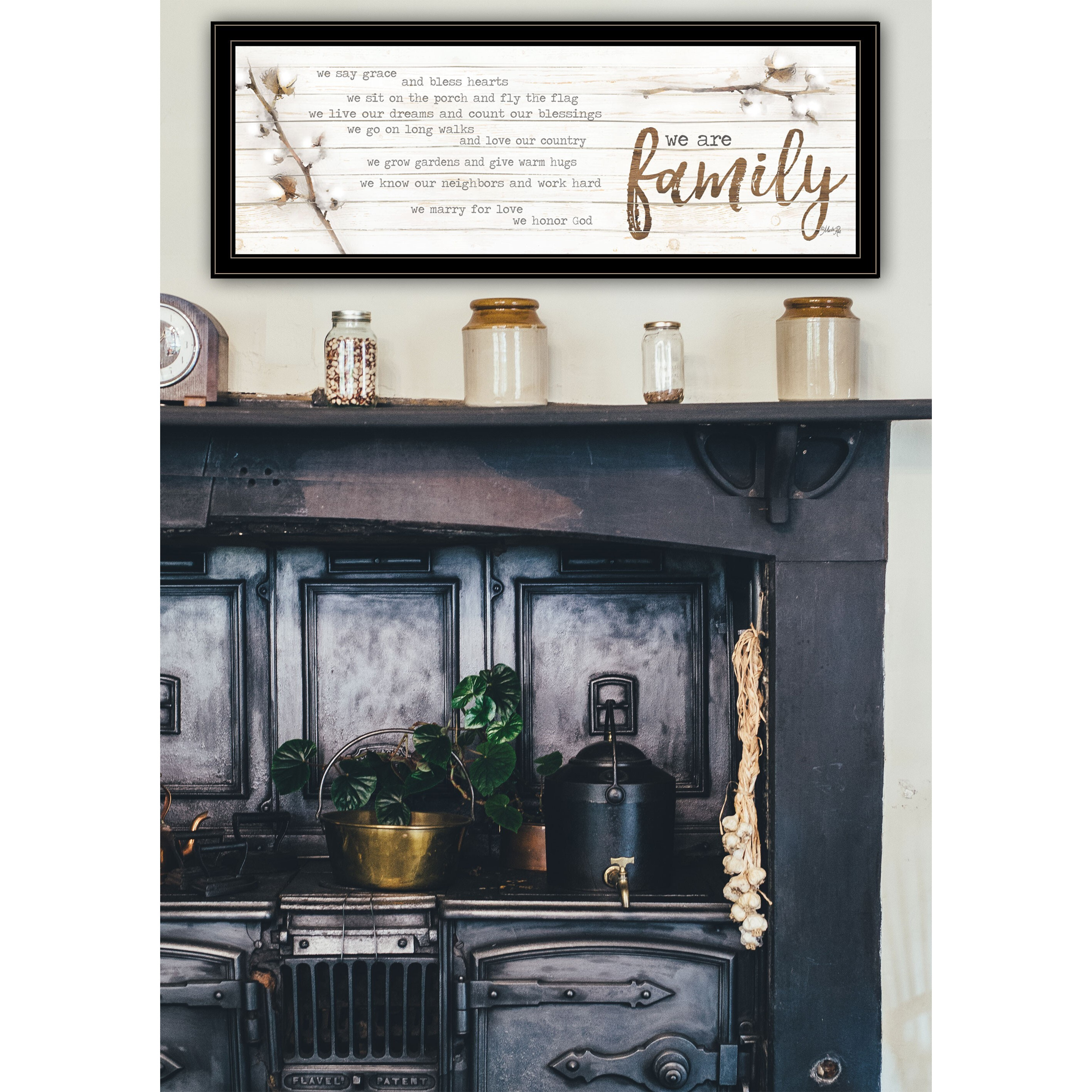 We Are Family Black Framed Print Wall Art