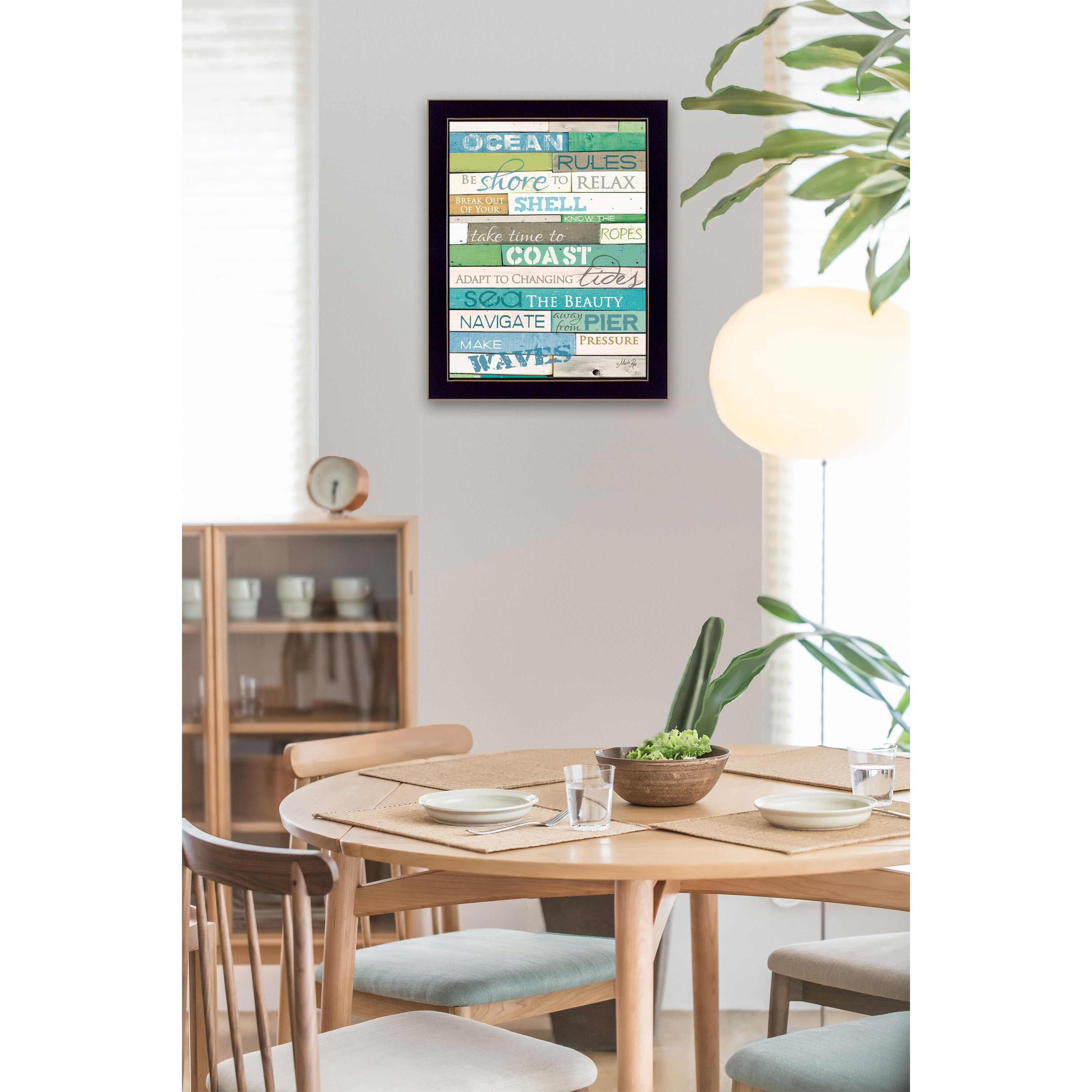 Ocean Rules 1 Black Framed Print Wall Art