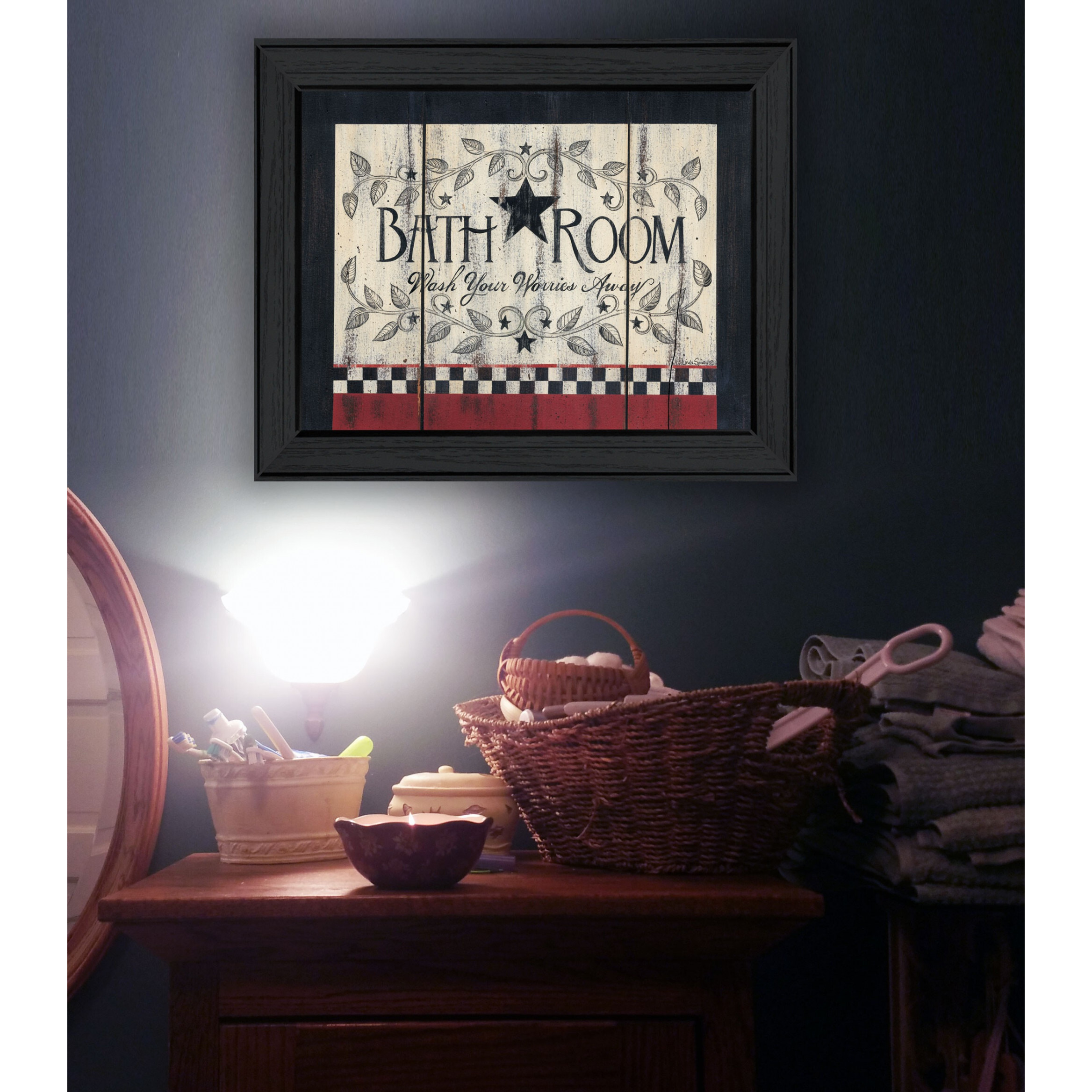 Bathroom 6 Black Framed Print Wall Art