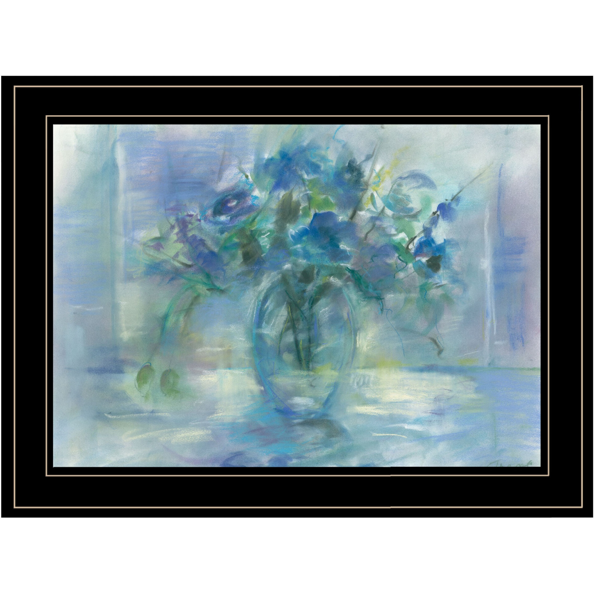 Susies Blue 3 Black Framed Print Wall Art