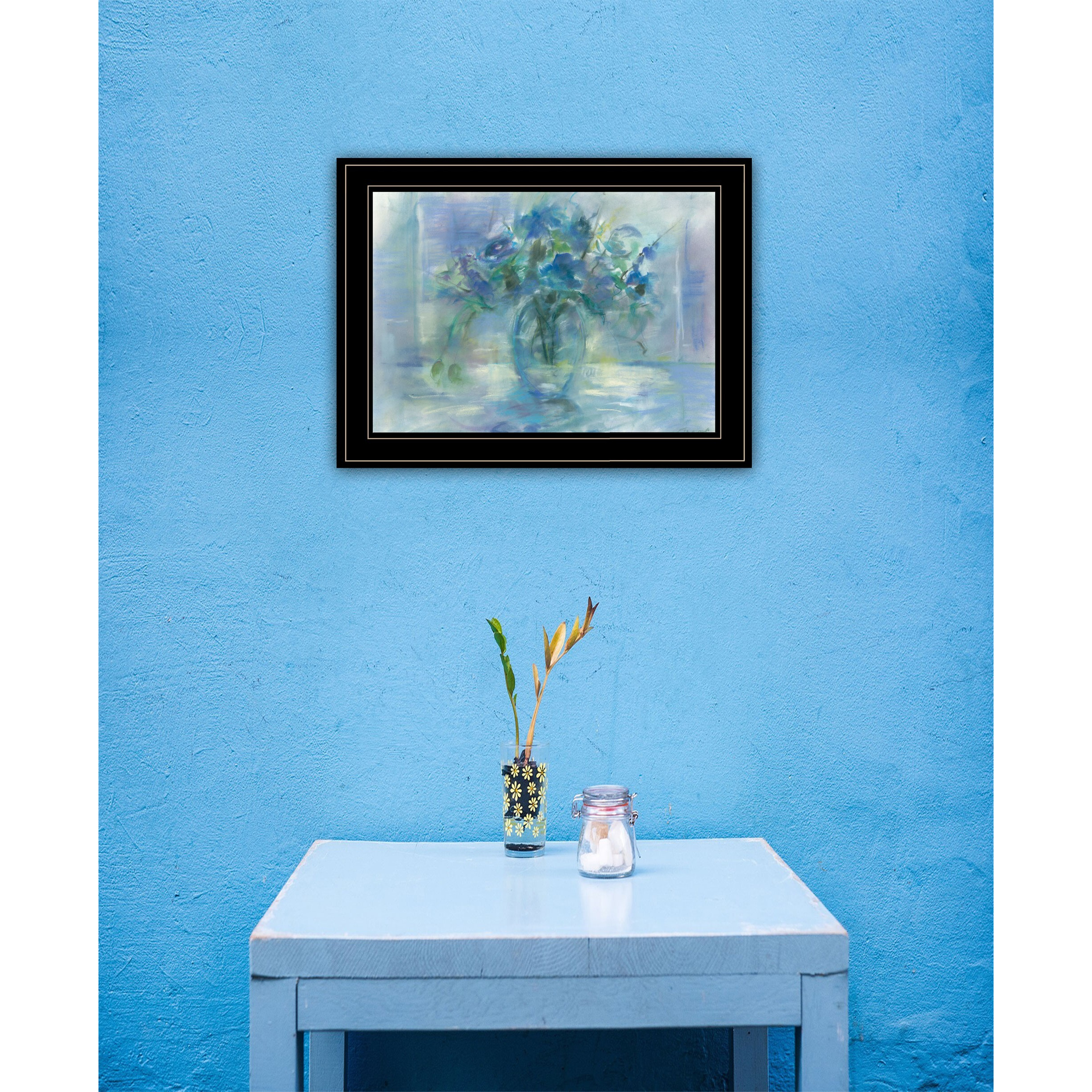 Susies Blue 3 Black Framed Print Wall Art