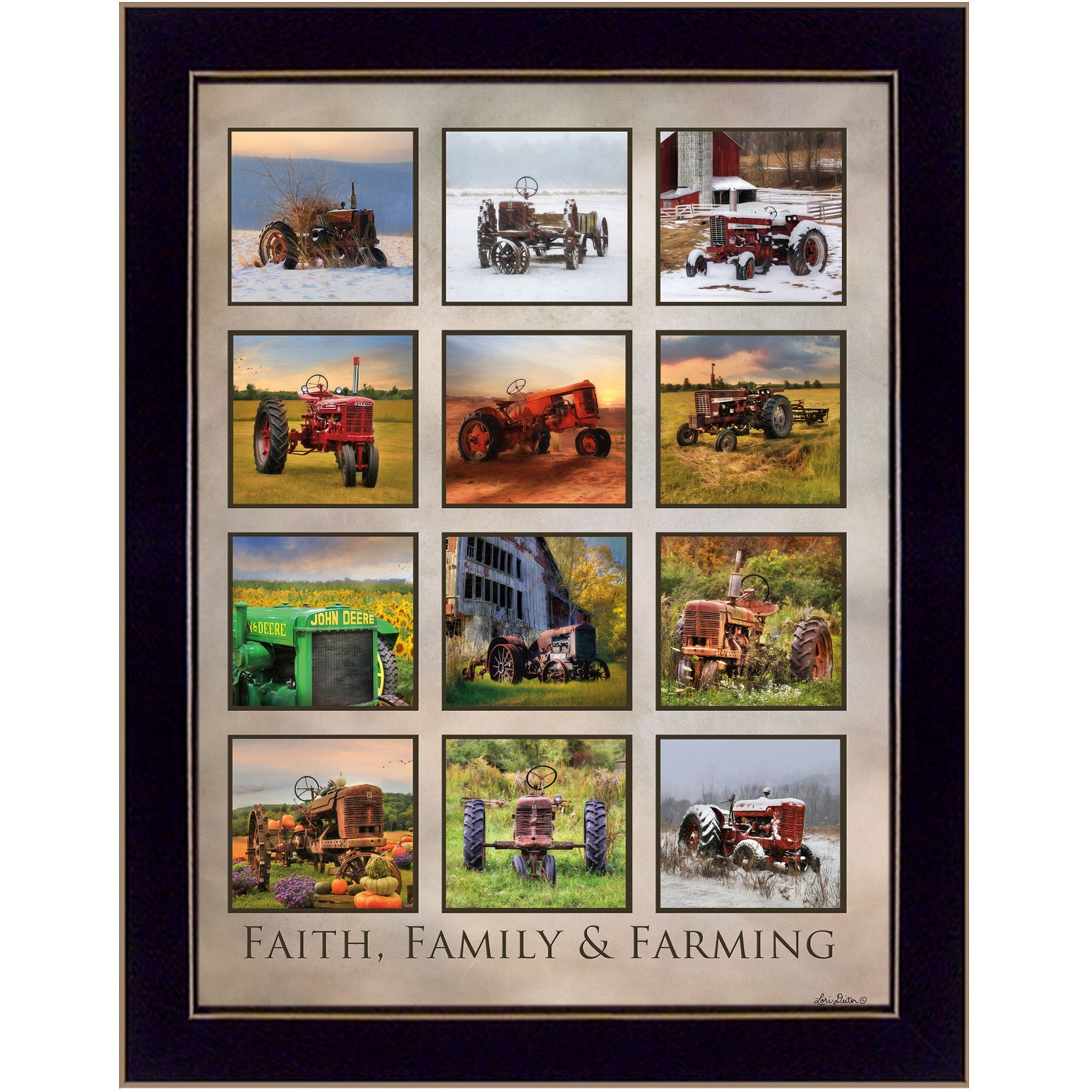 Faith Family Farming Black Framed Print Wall Art
