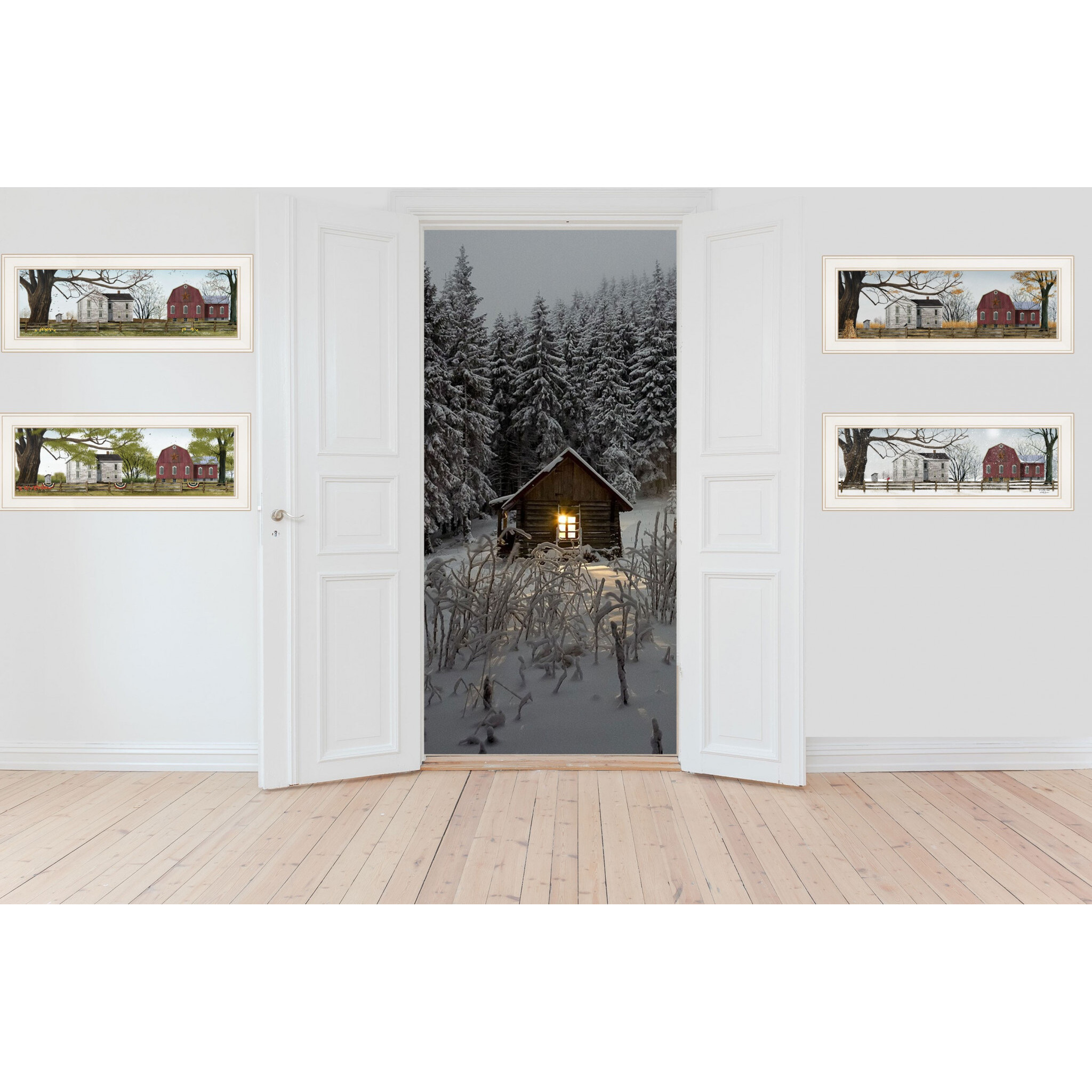 Set Of Four Four Seasons Collection Ii 1 White Framed Print Wall Art