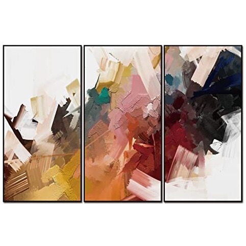 Whiteline Modern Living Luz 3-Piece 48"&quotX24"" (Each) Canvas Wall Art  Black Ps Frame