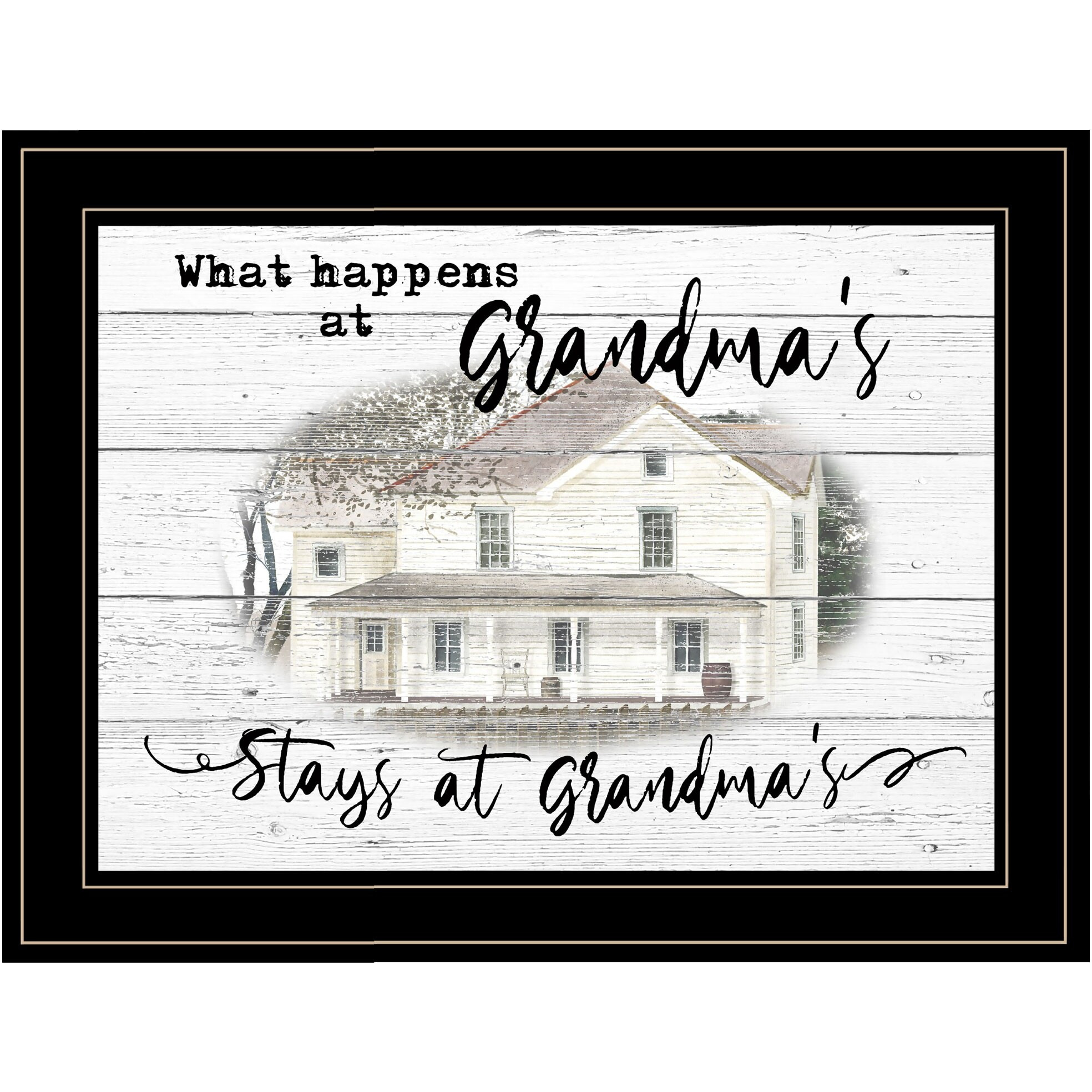 Stays At Grandmas Black Framed Print Wall Art