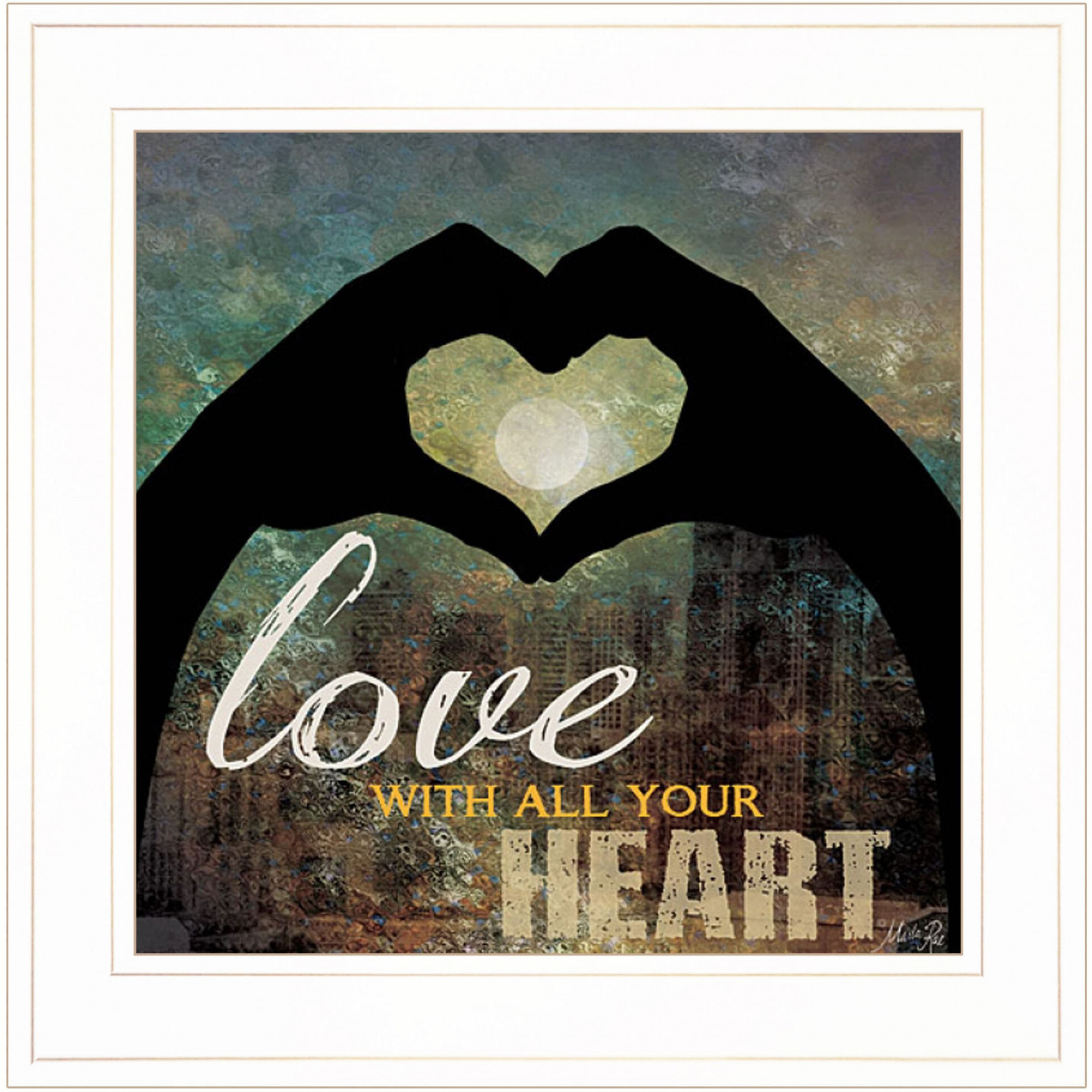 Love With All Your Heart 3 White Framed Print Wall Art