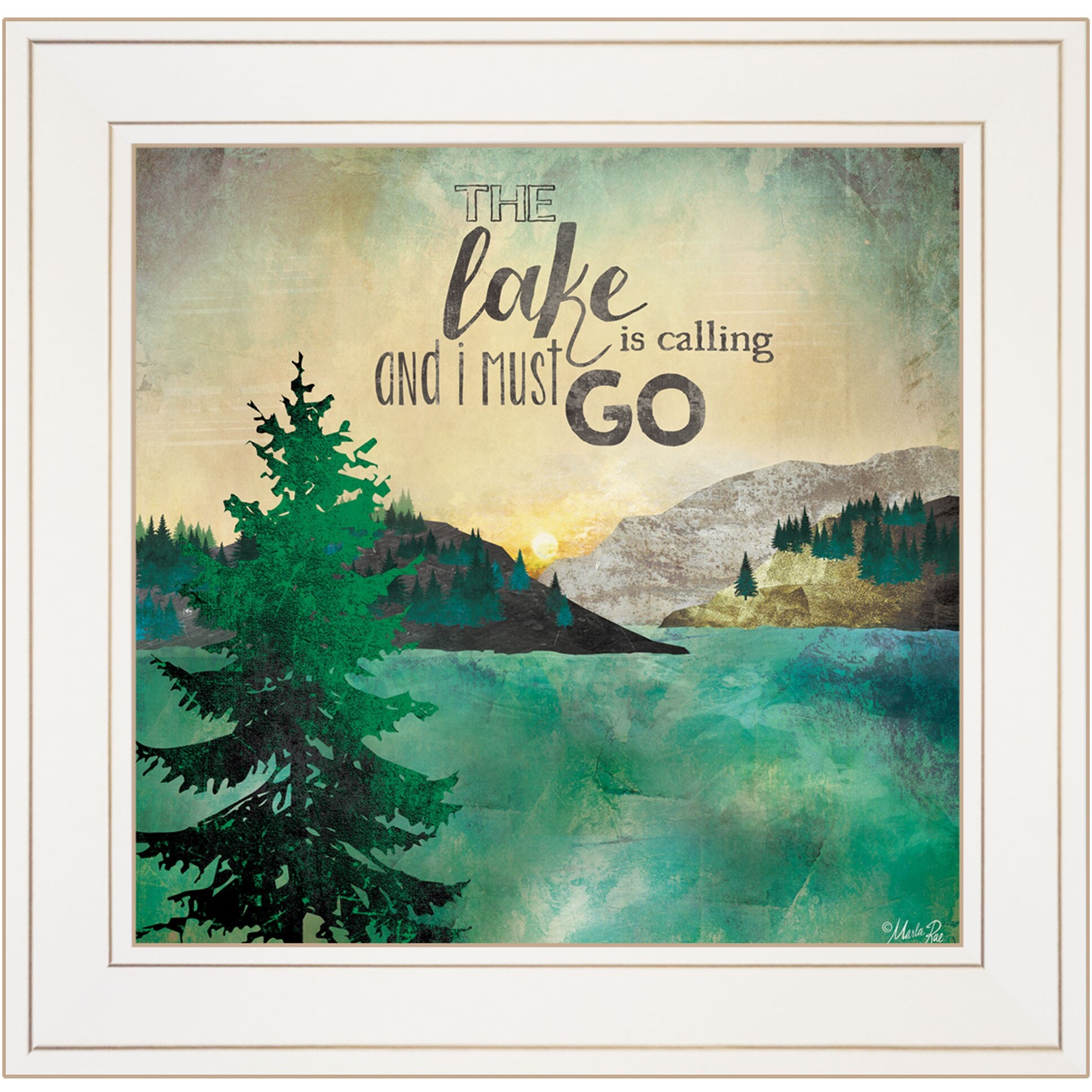 The Lake Is Calling 1 White Framed Print Wall Art