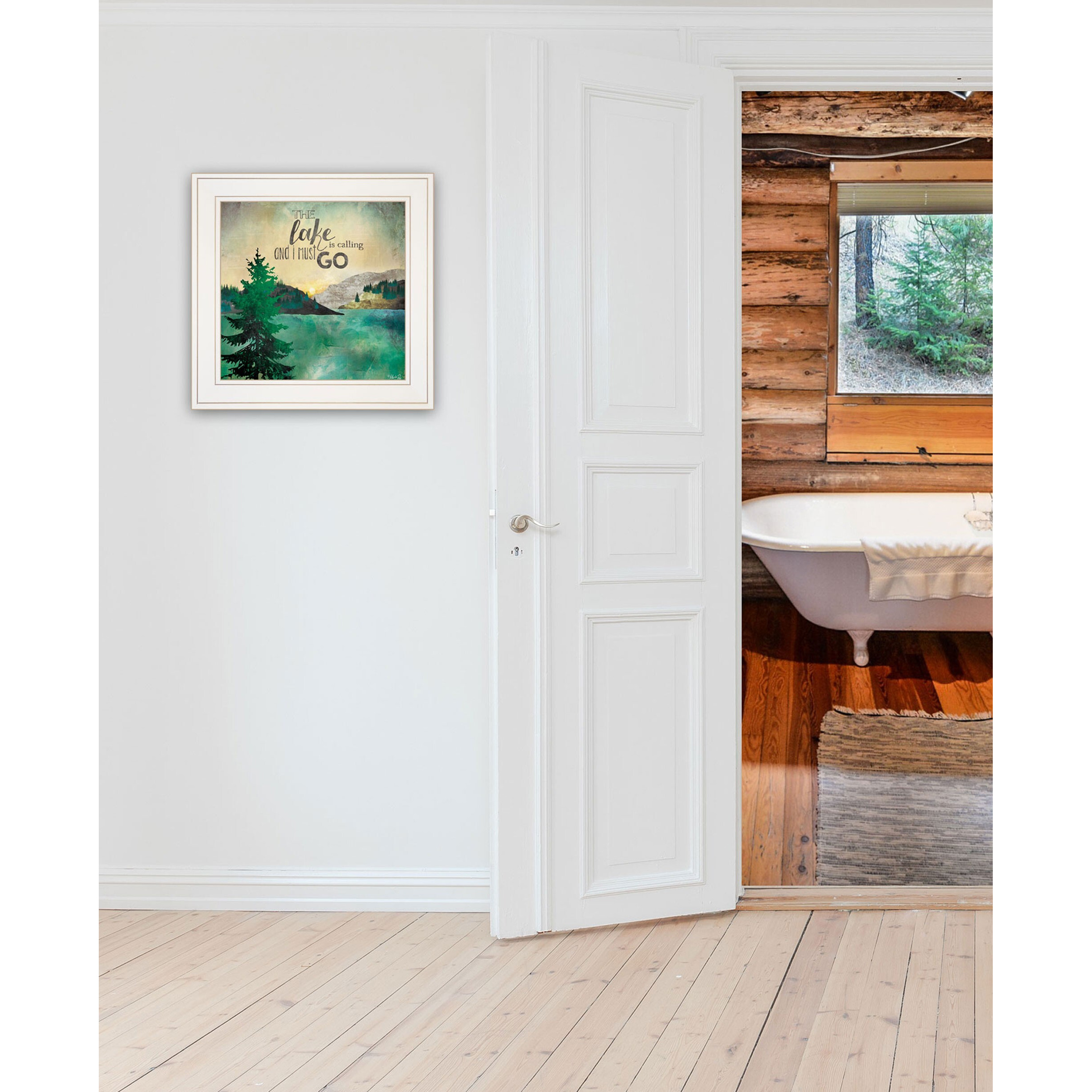 The Lake Is Calling 1 White Framed Print Wall Art