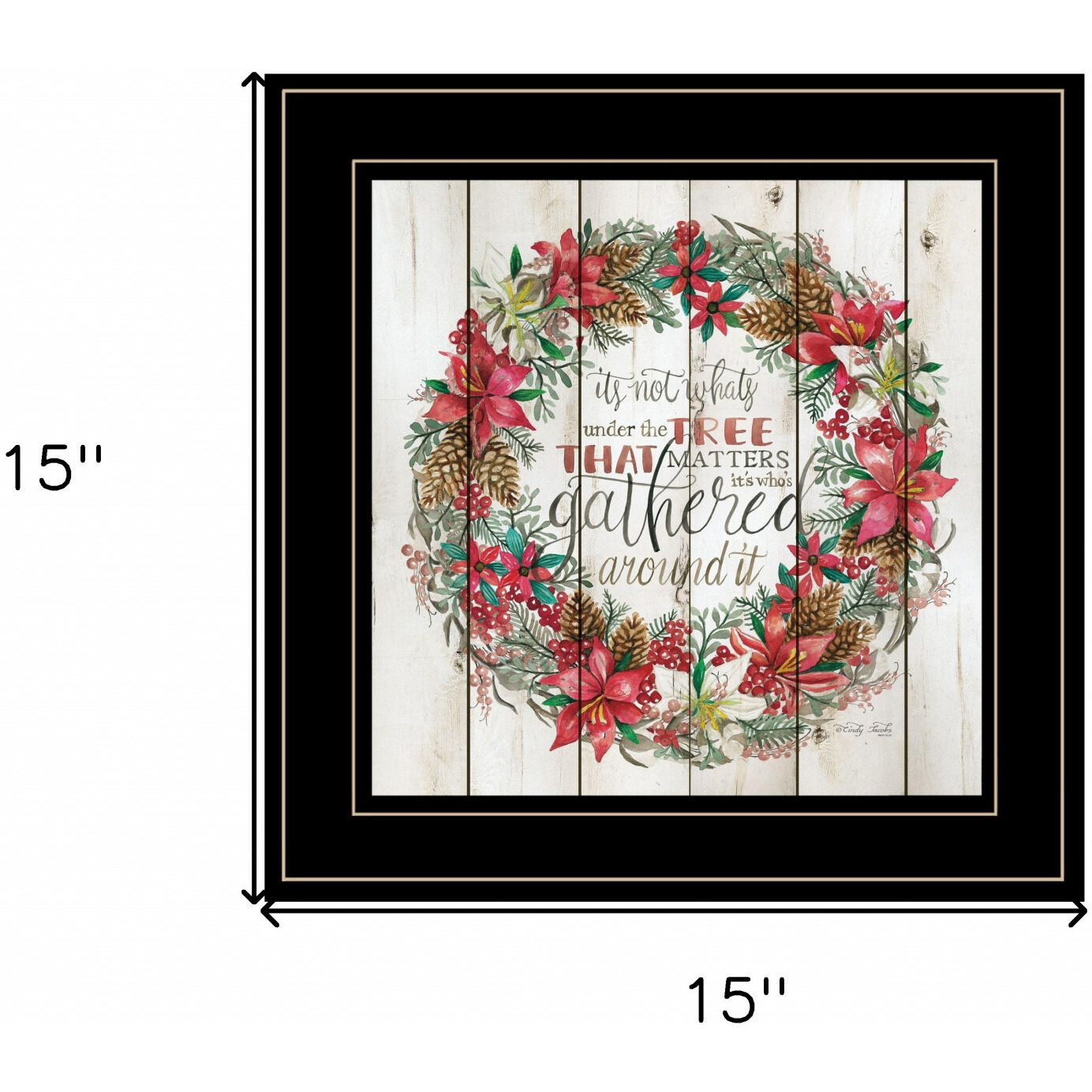 Gathered Around The Tree 2 Black Framed Print Wall Art
