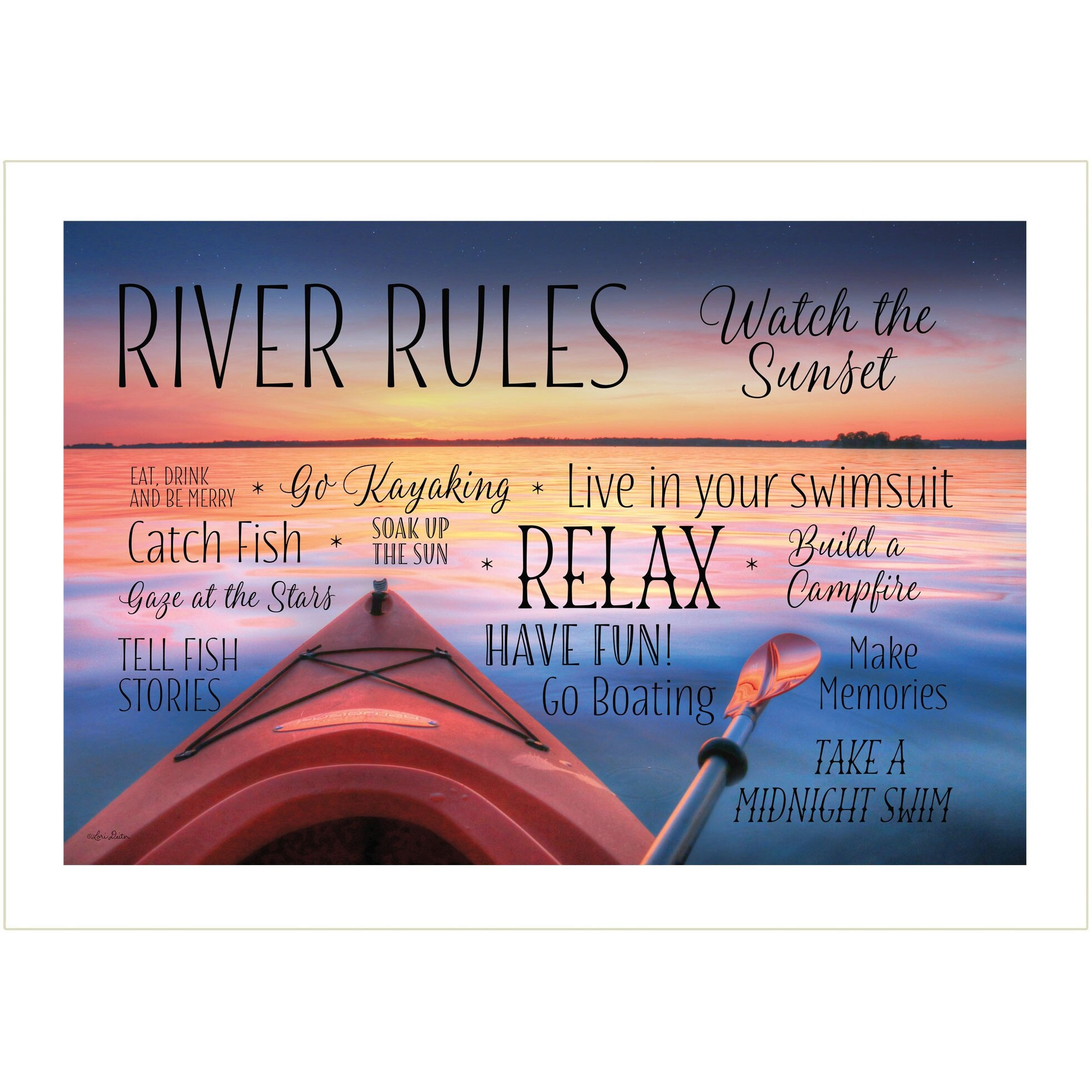River Rules 2 White Framed Print Wall Art