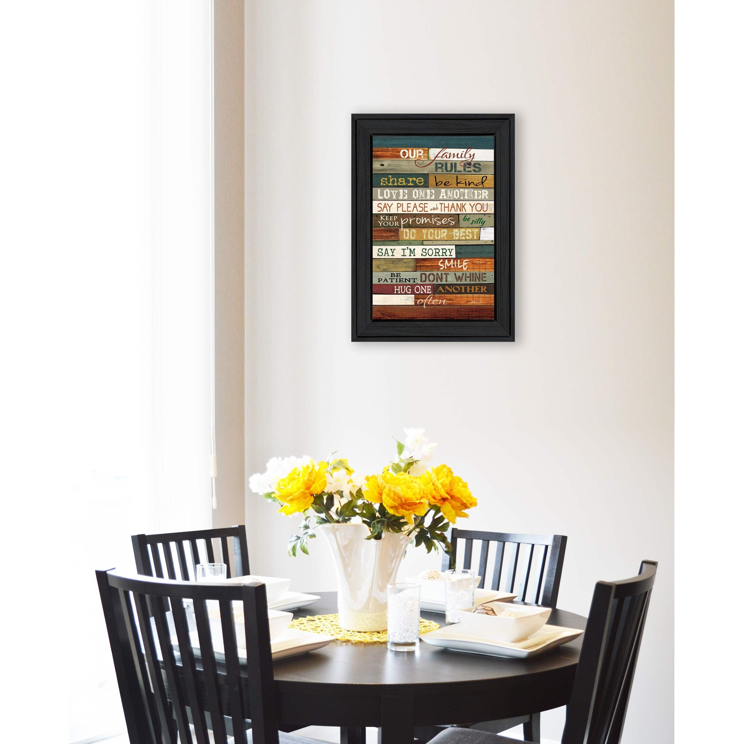 Our Family Rules 3 Black Framed Print Wall Art