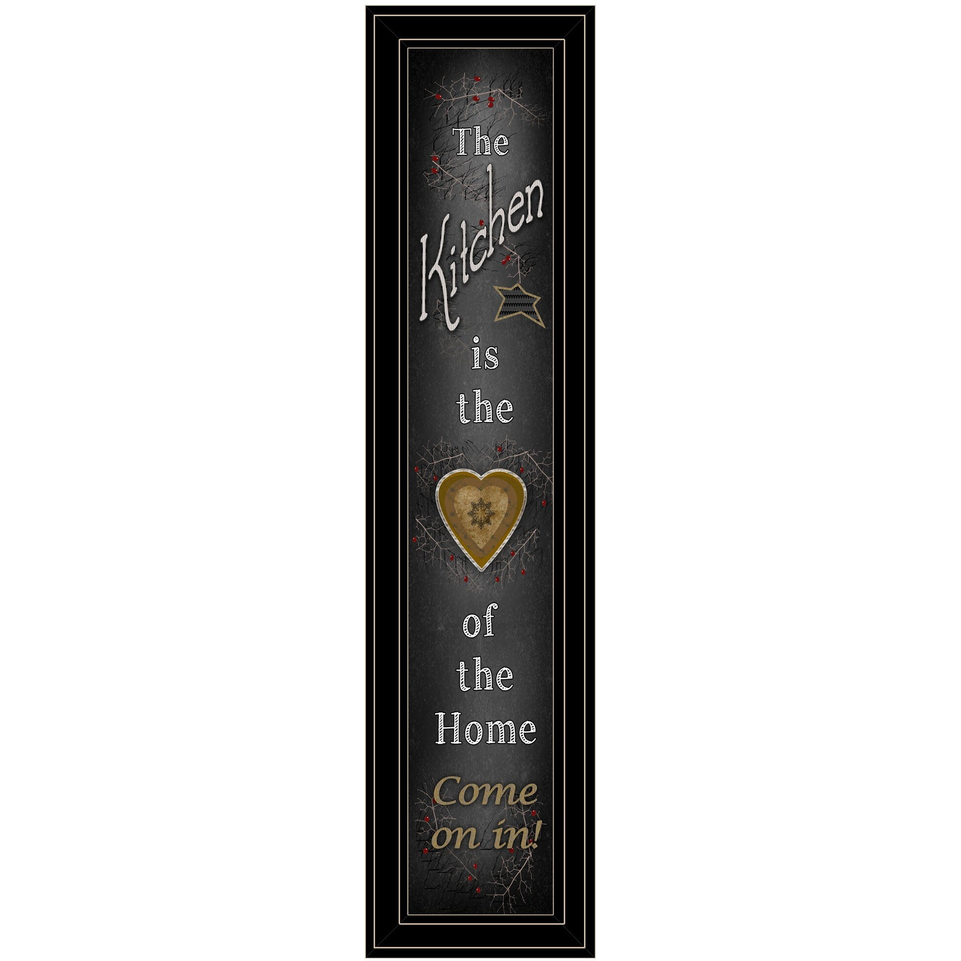 Chalkboard Kitchen 4 Black Framed Print Wall Art