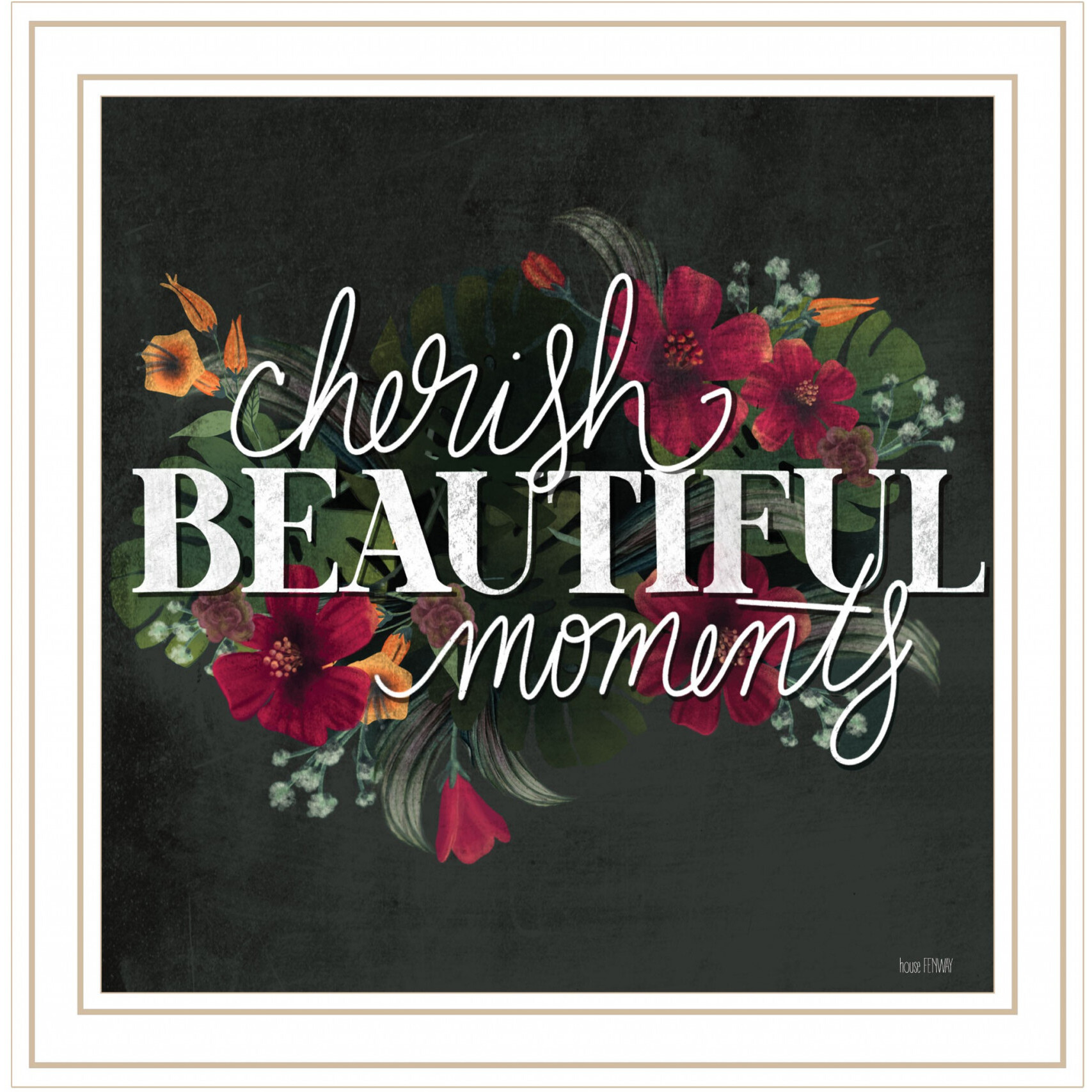 Cherish Beautiful Moments White Framed Print Wall Art