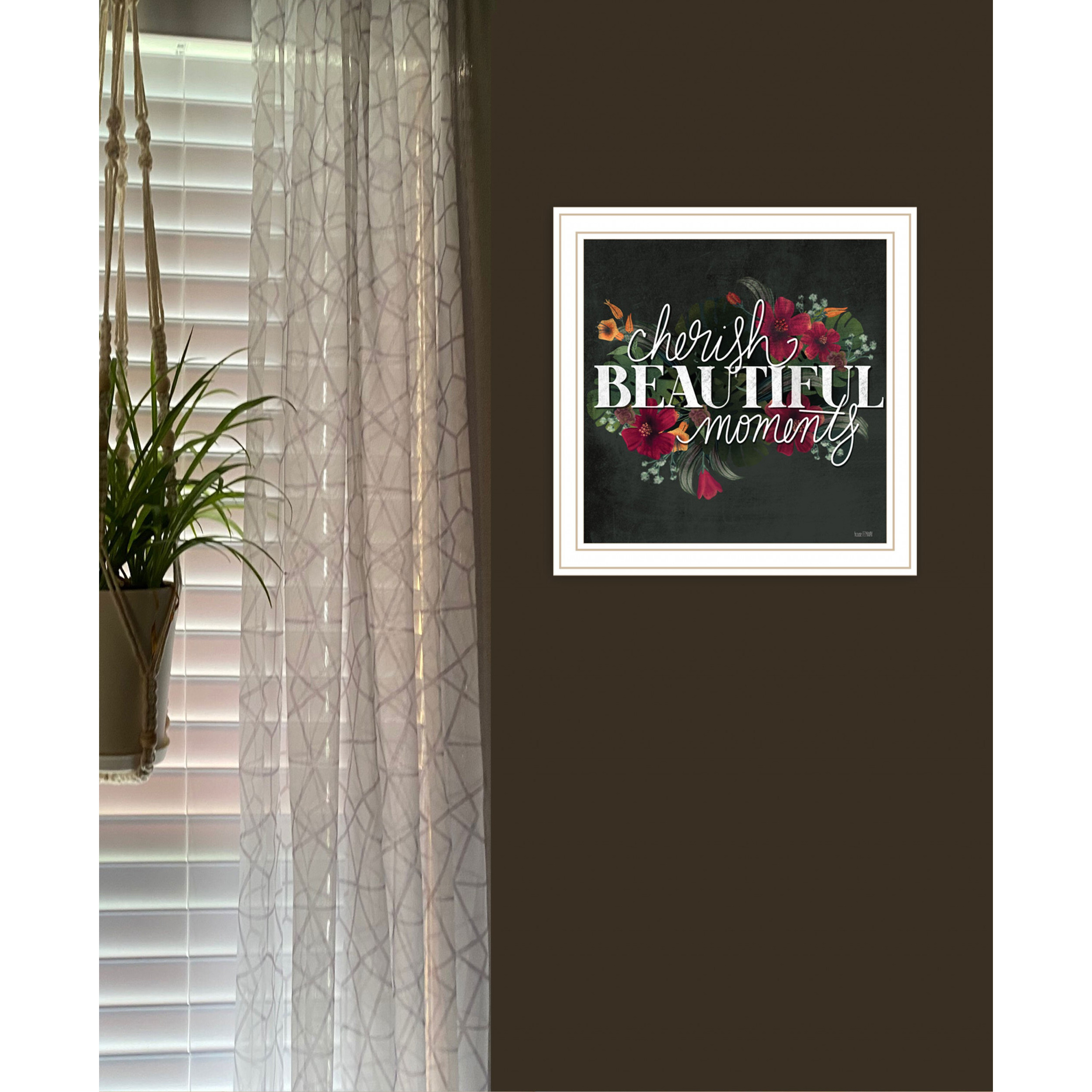 Cherish Beautiful Moments White Framed Print Wall Art
