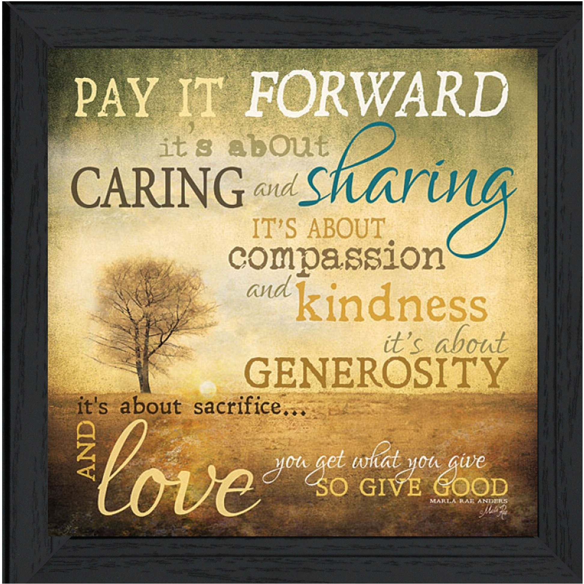 Meaning Of Pay It Forward 2 Black Framed Print Wall Art