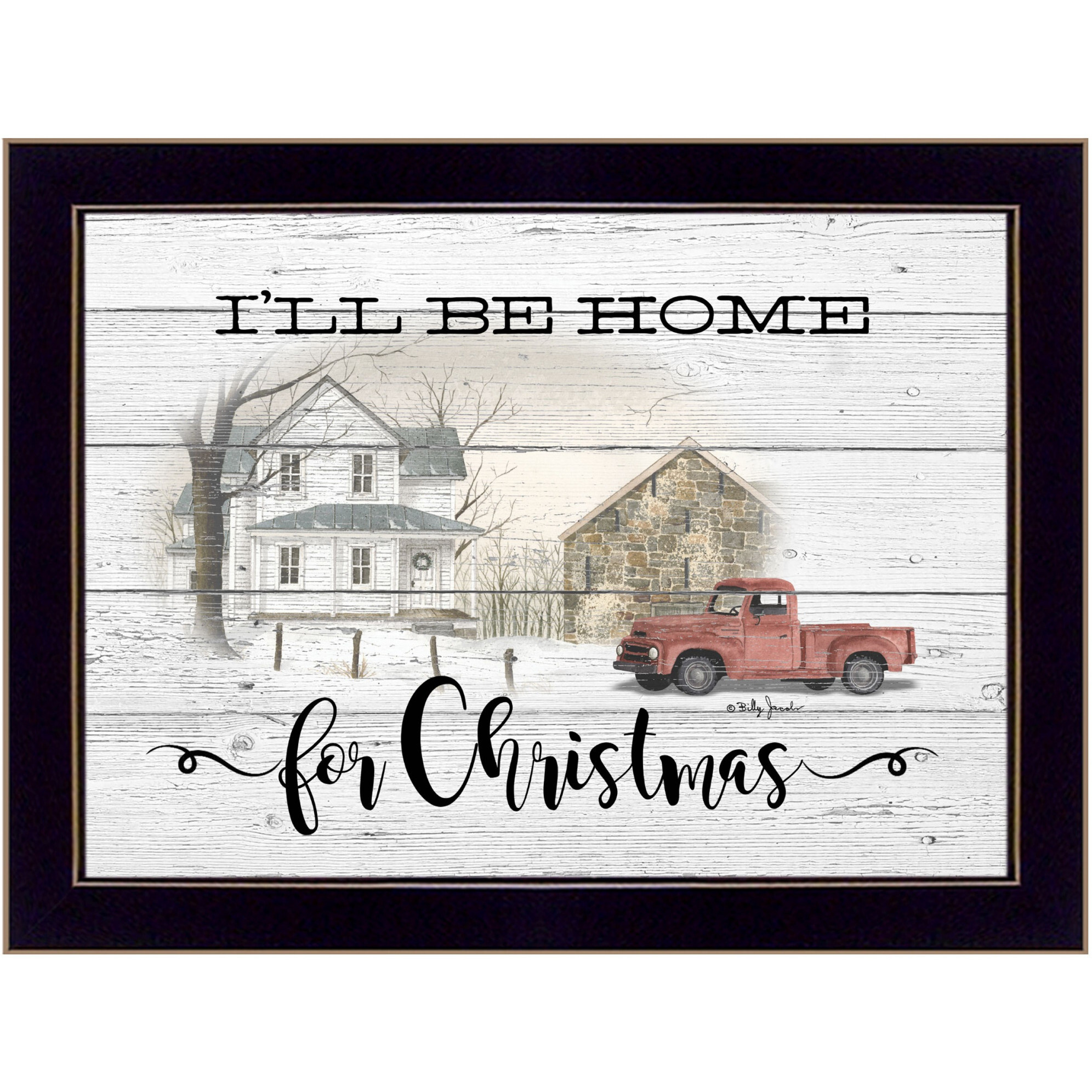Ill Be Home For Christmas 1 Black Framed Print Wall Art