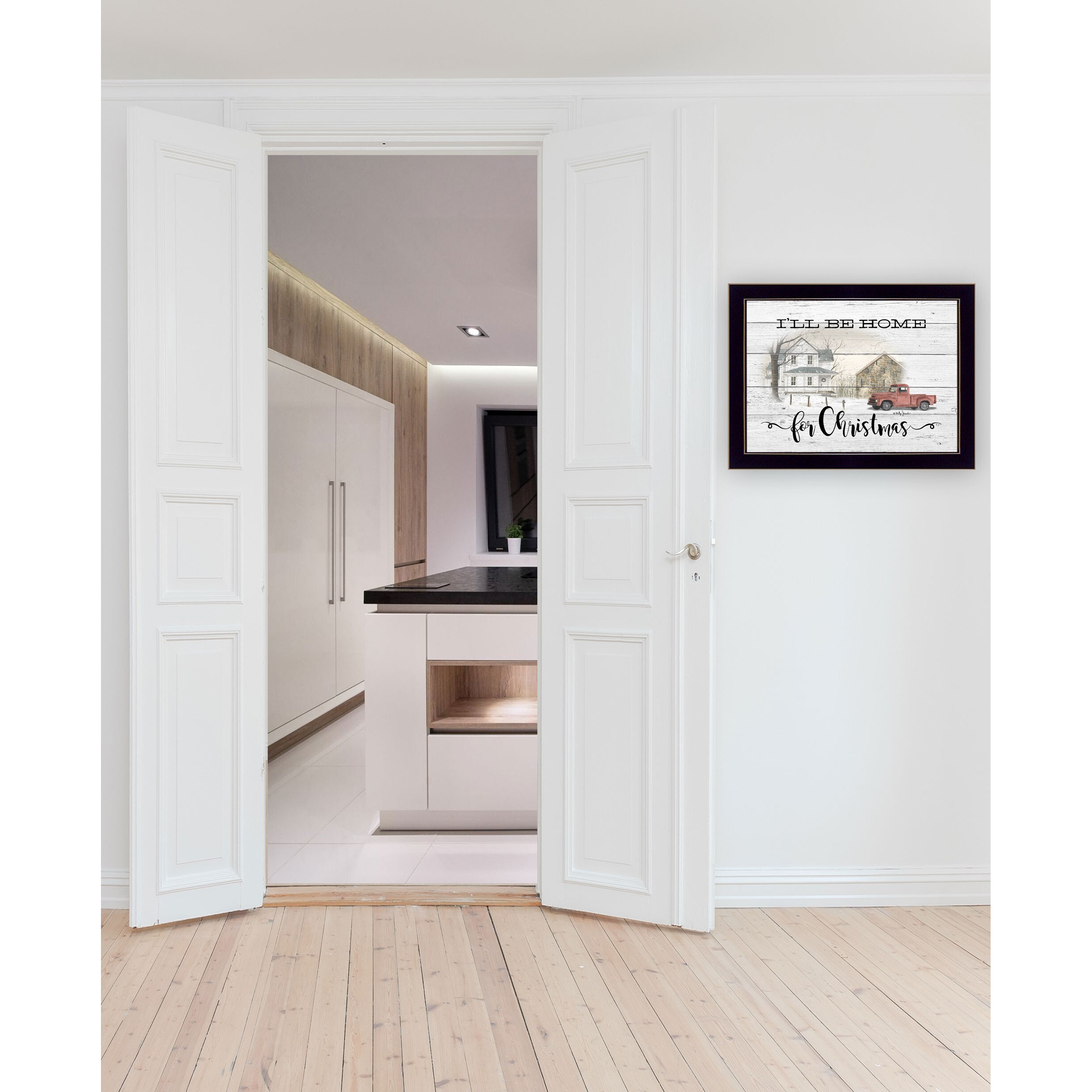 Ill Be Home For Christmas 1 Black Framed Print Wall Art