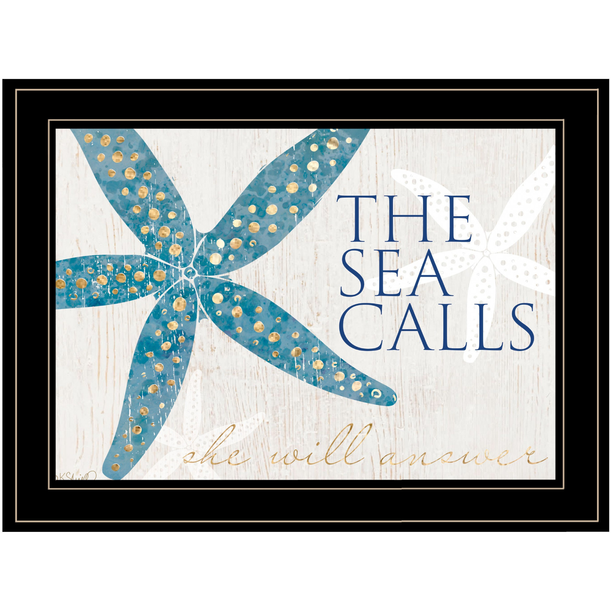 The Sea Calls 3 Black Framed Print Wall Art
