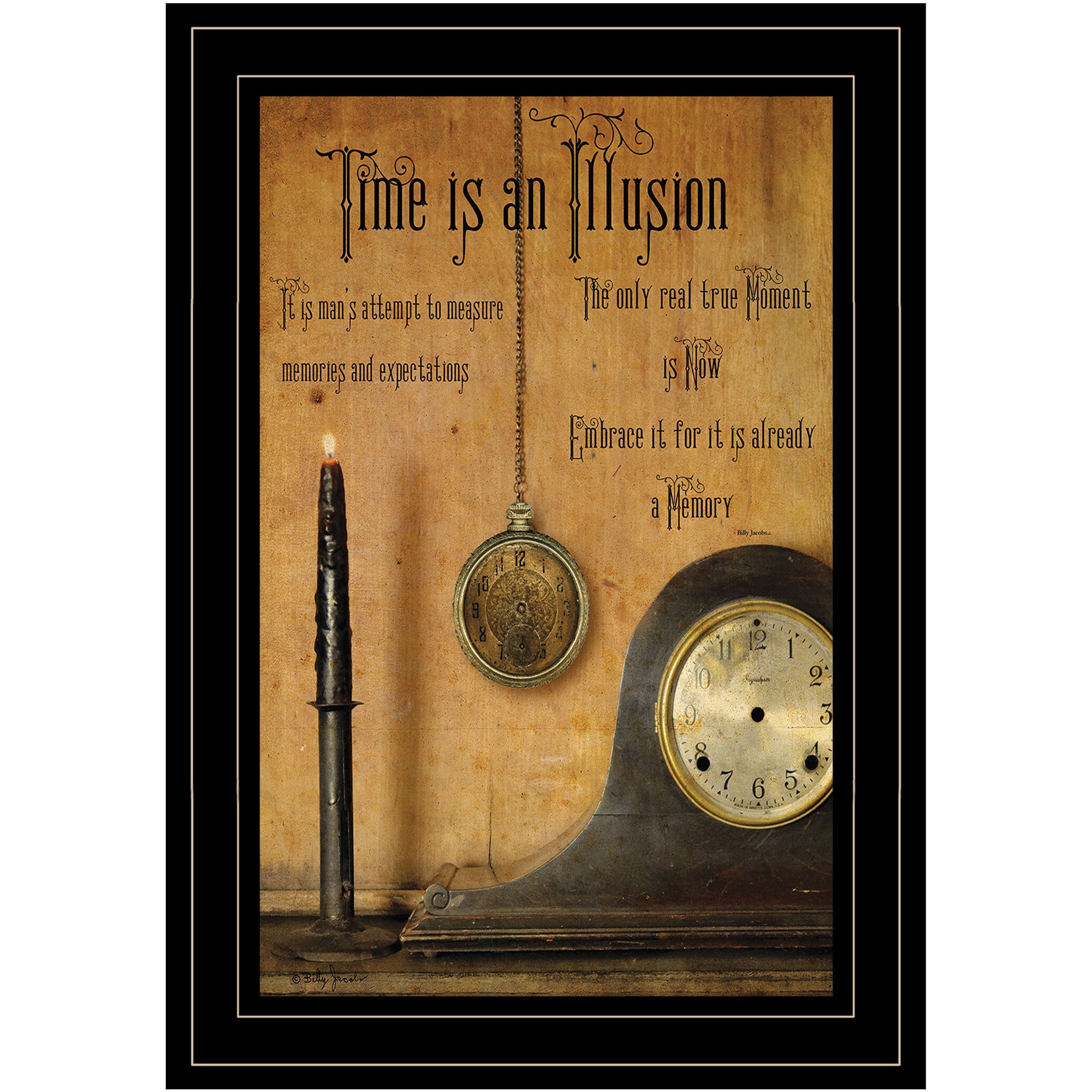 Time Is An Illusion 2 Black Framed Print Wall Art