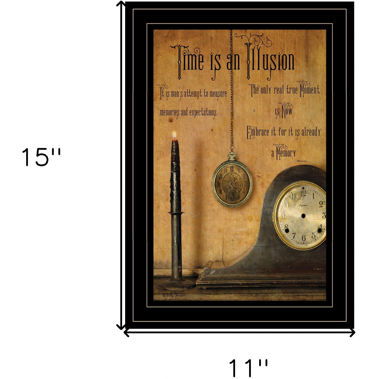 Time Is An Illusion 2 Black Framed Print Wall Art