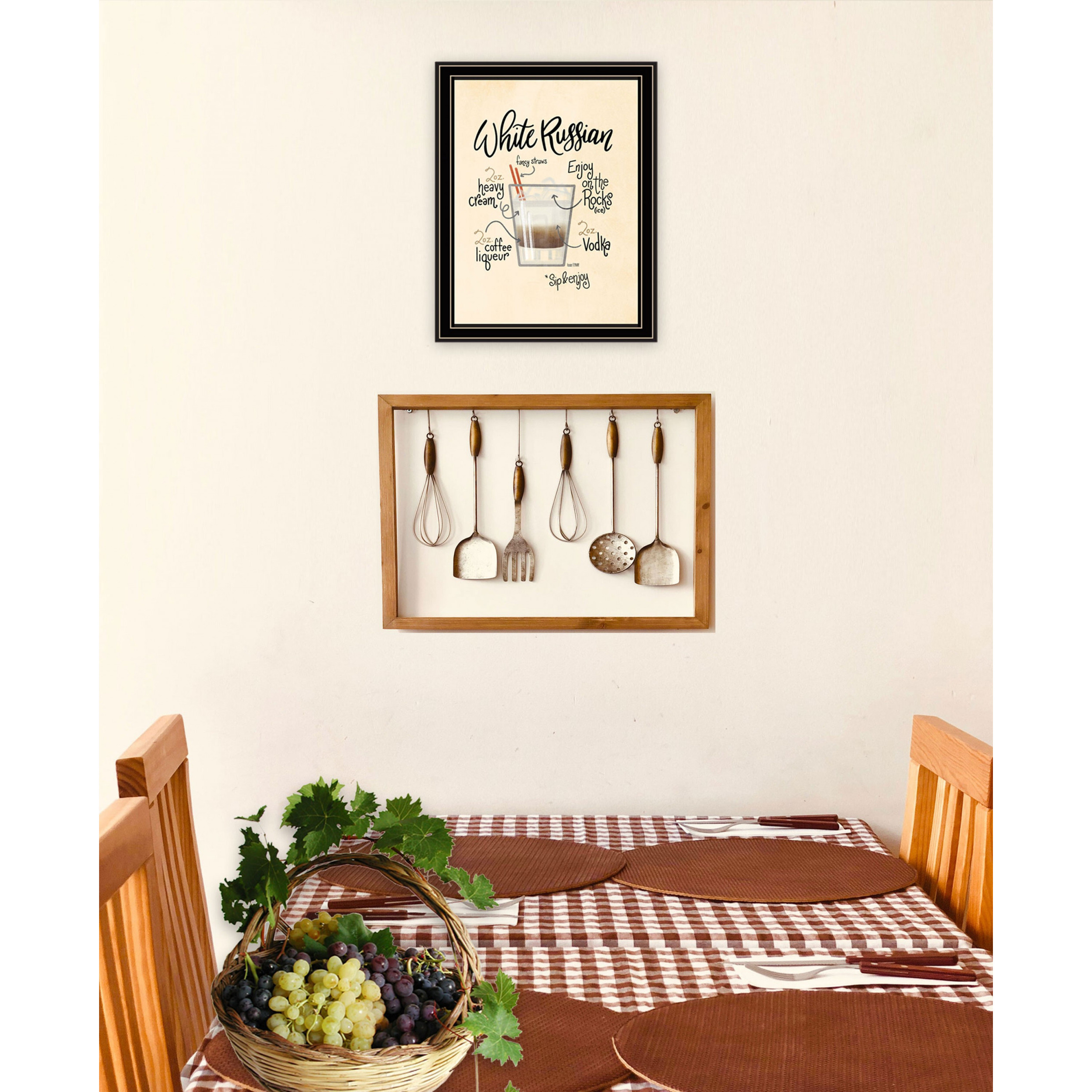White Russian Black Framed Print Wall Art