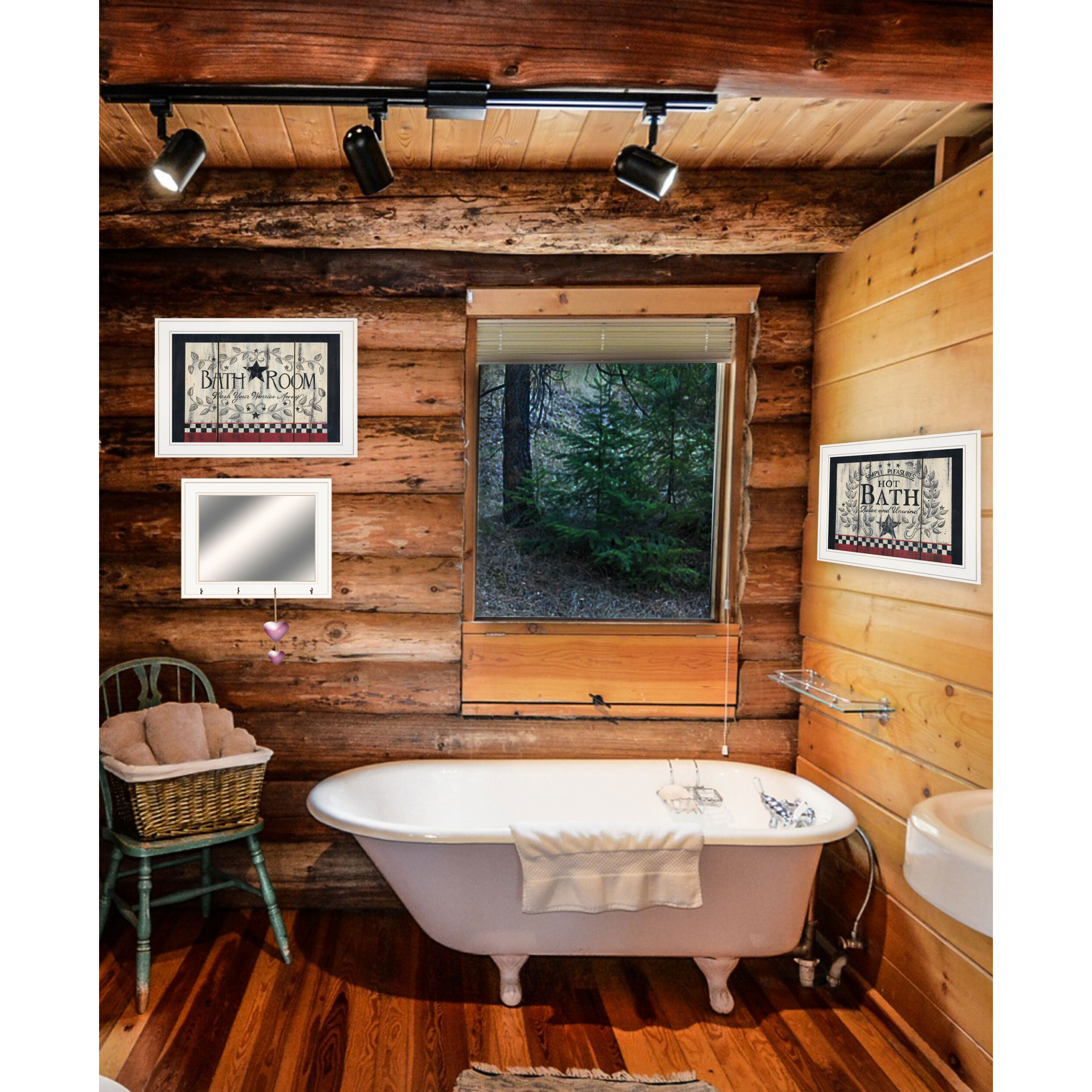 Set Of Three Hot Bath 15 White Framed Print Wall Art