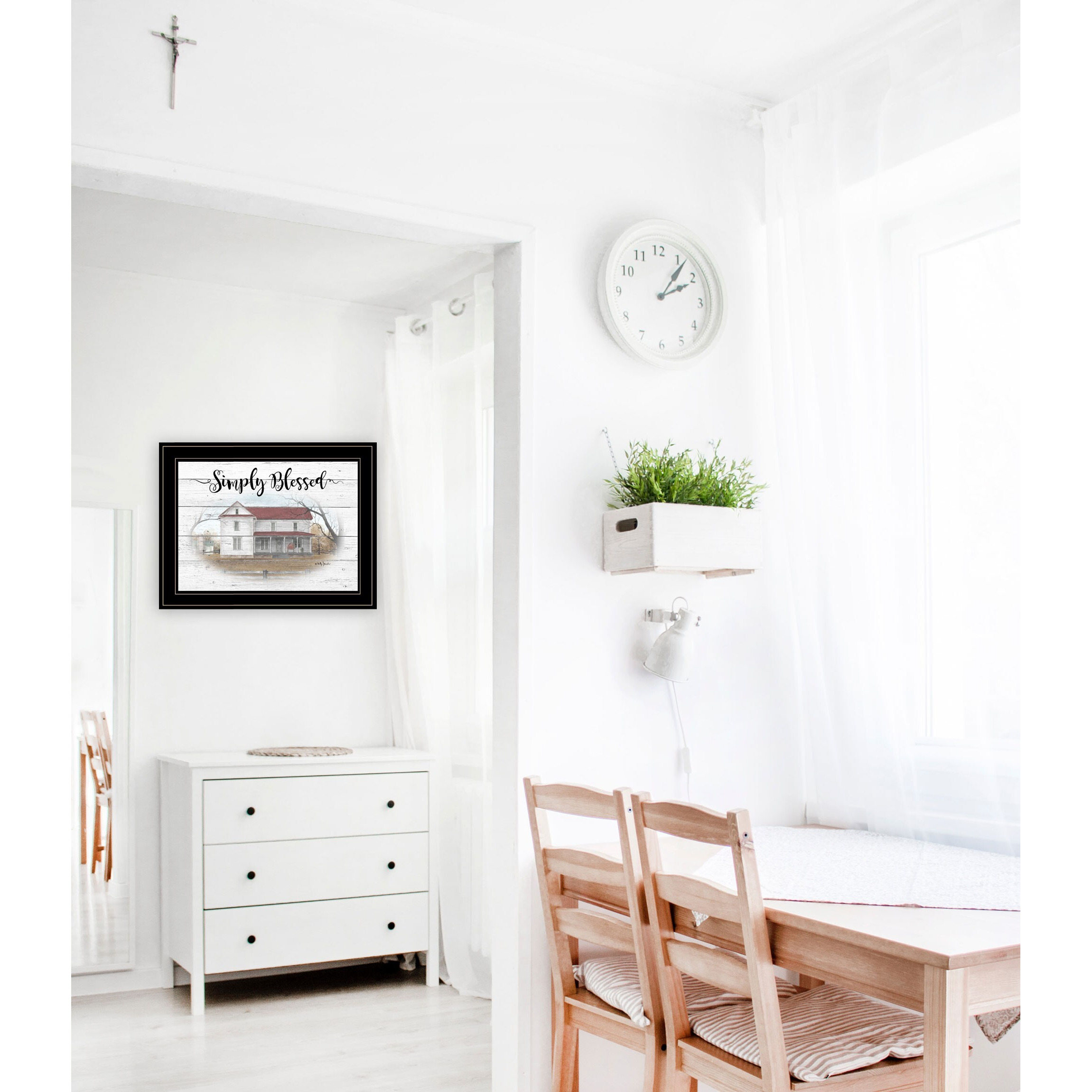 Simply Blessed Farmhouse Black Framed Print Wall Art