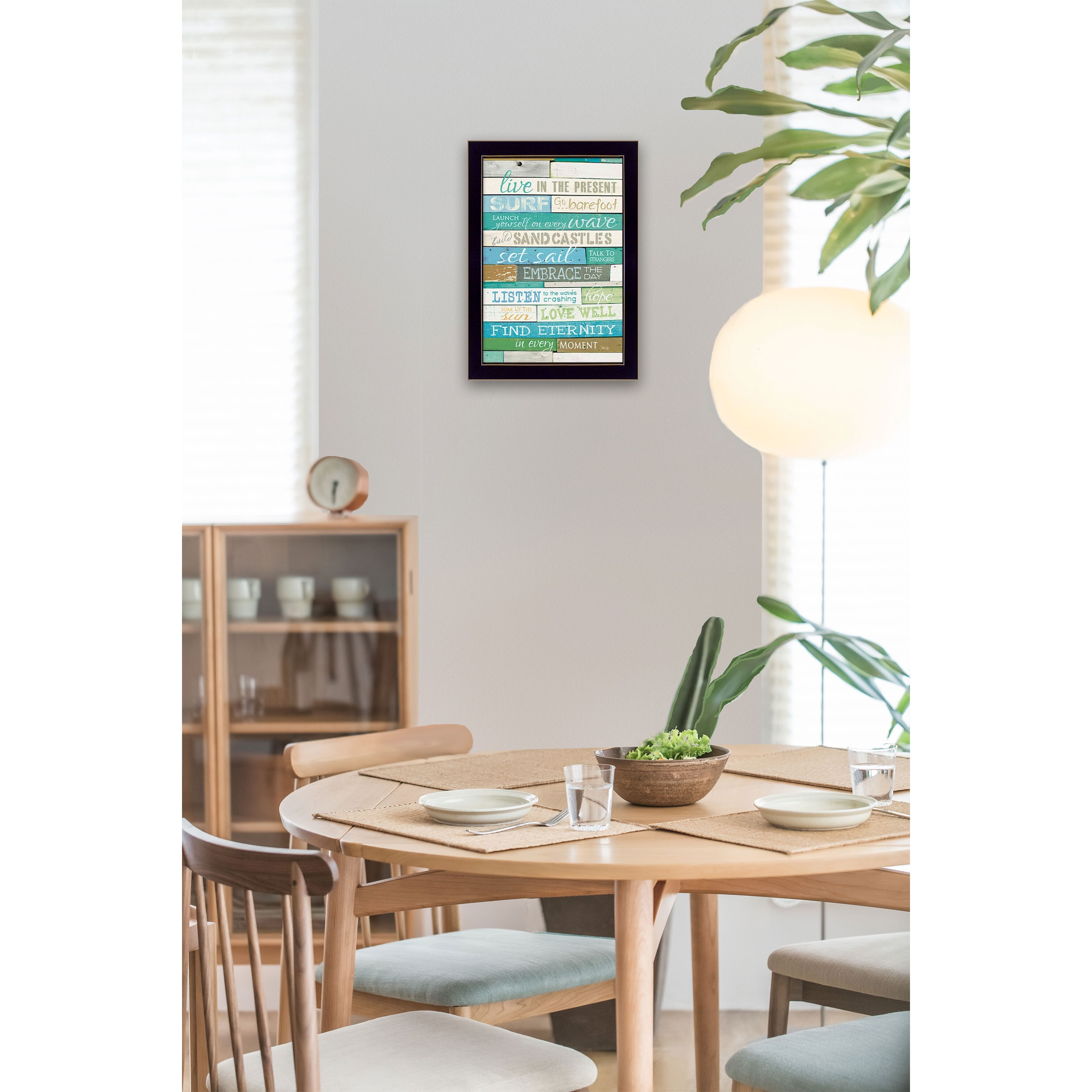Live In The Present 1 Black Framed Print Wall Art