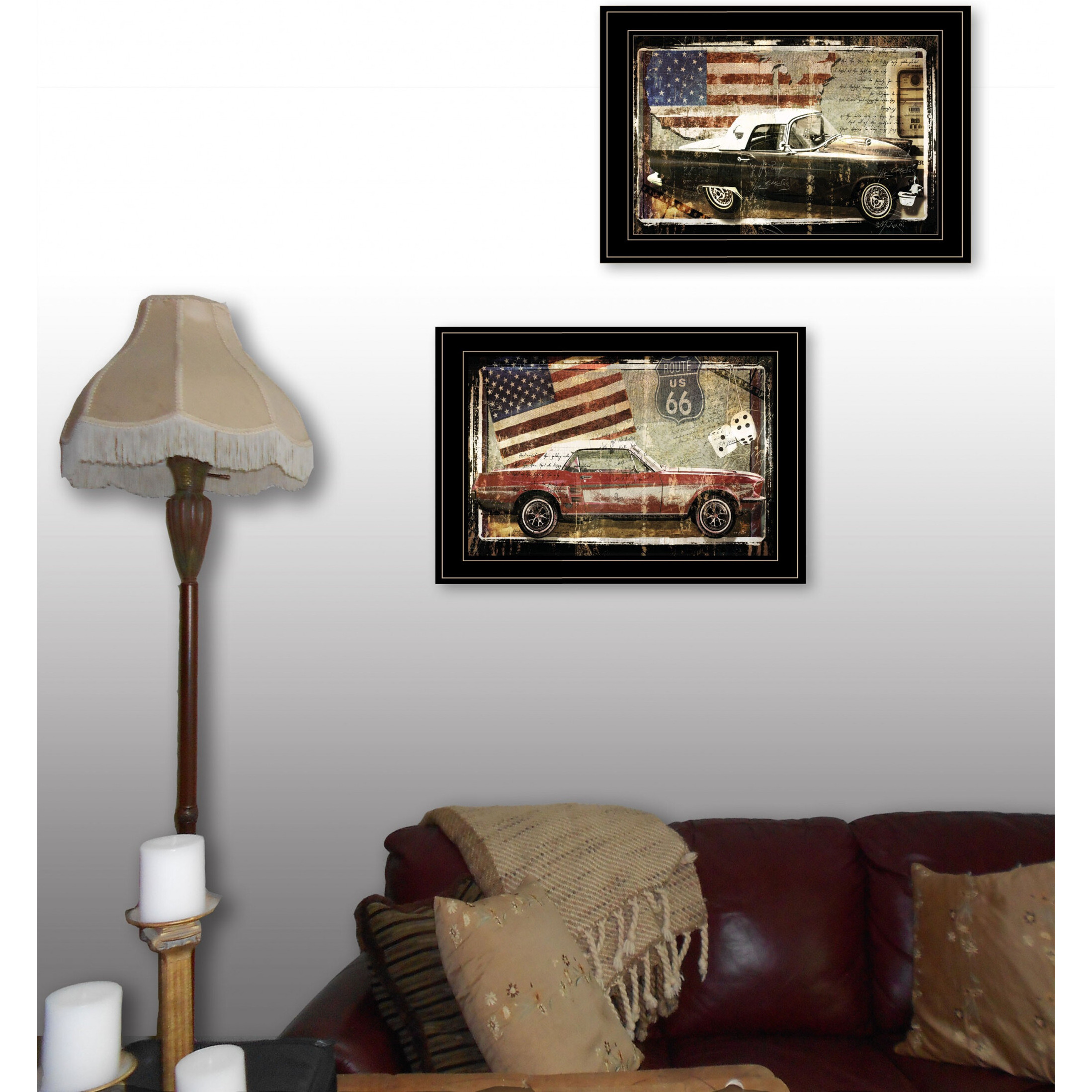 Set Of Two Vintage Classics 1 Black Framed Print Wall Art