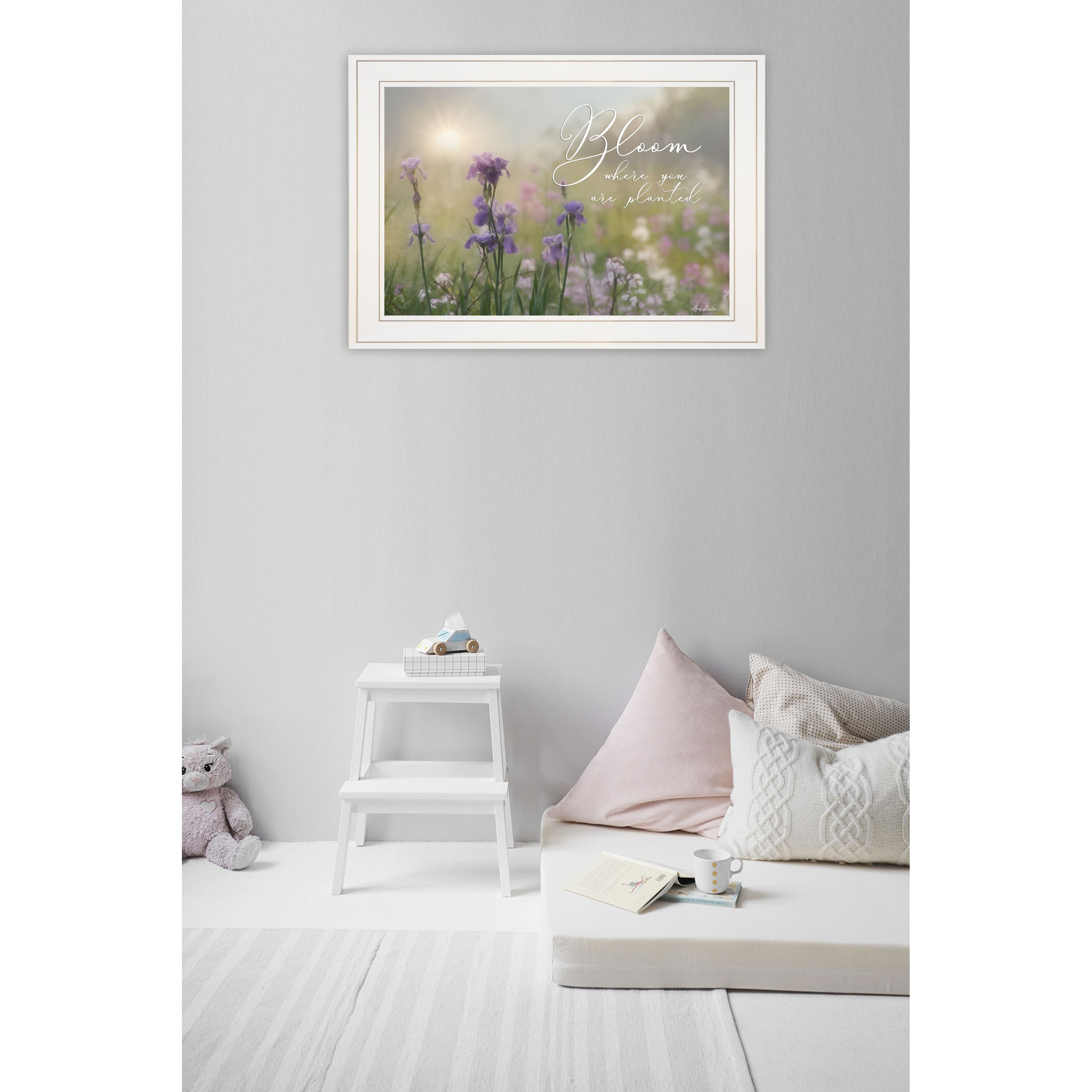 Bloom Where You Are Planted 1 White Framed Print Wall Art