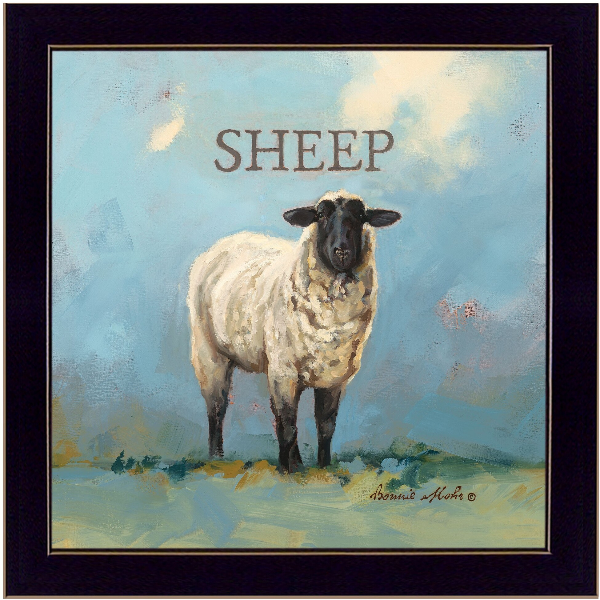 Sherlock The Sheep Black Framed Print Wall Art