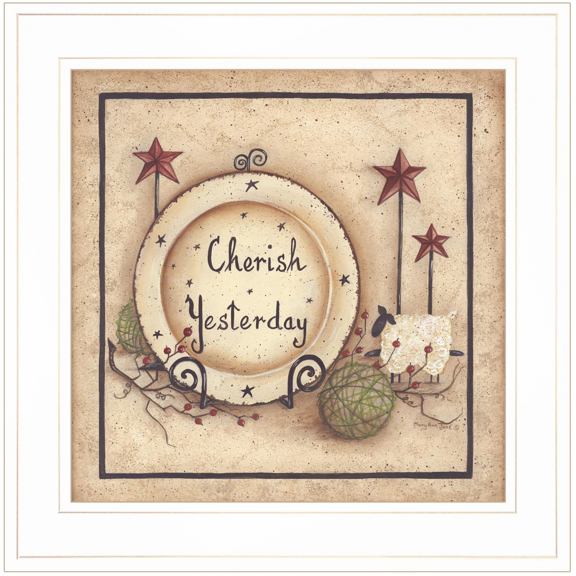 Cherish Yesterday 3 White Framed Print Wall Art