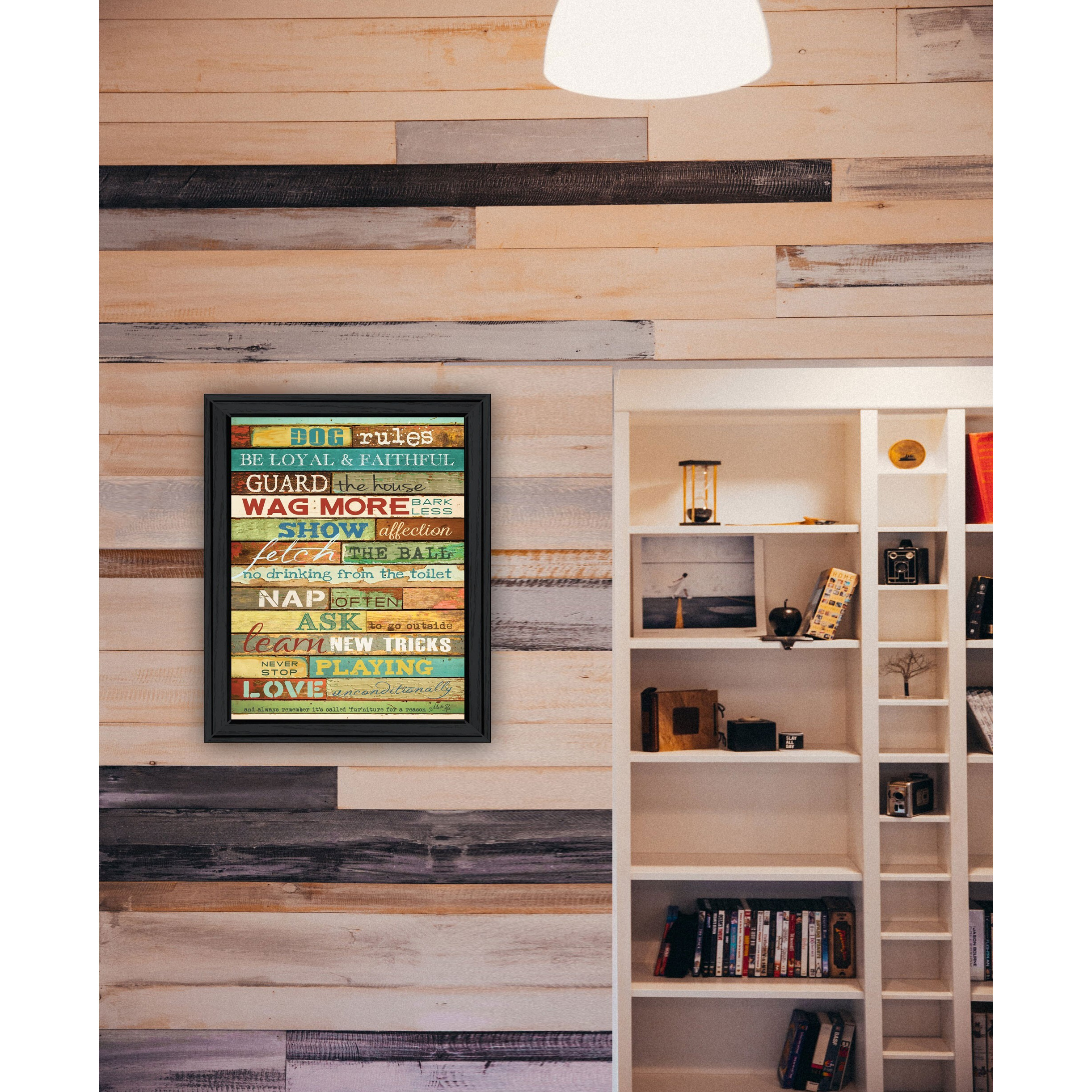 Dog Rules 6 Black Framed Print Wall Art