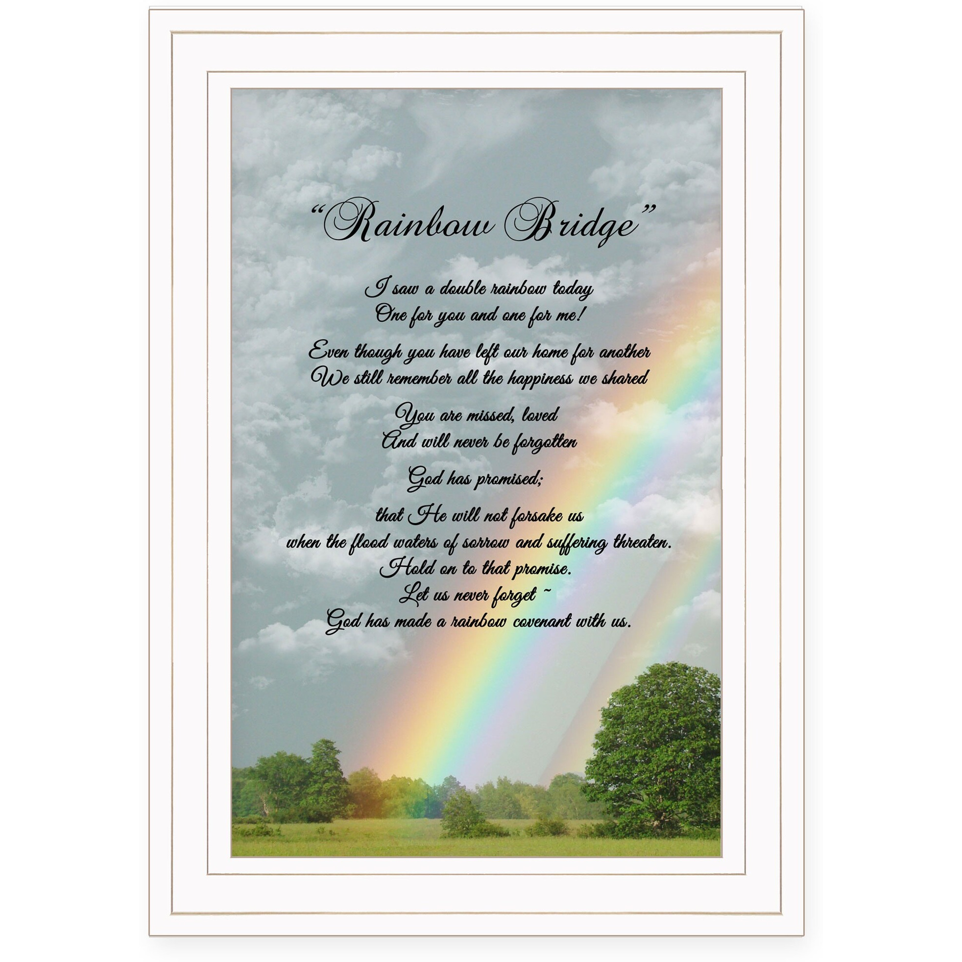 Rainbow Bridge White Framed Print Wall Art