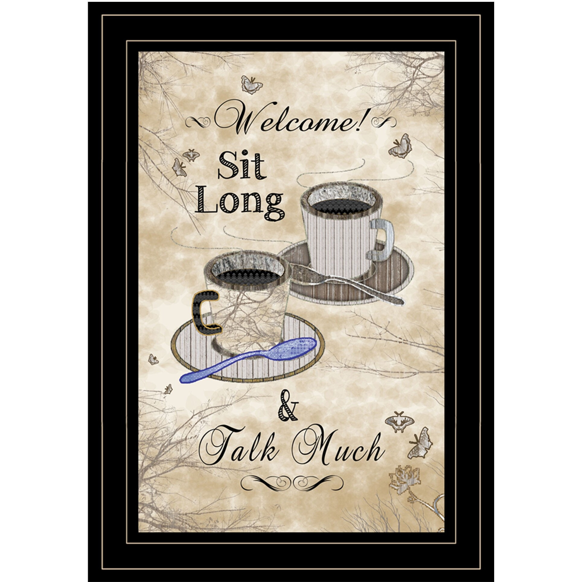 Sit Long Talk Much 4 Black Framed Print Kitchen Wall Art