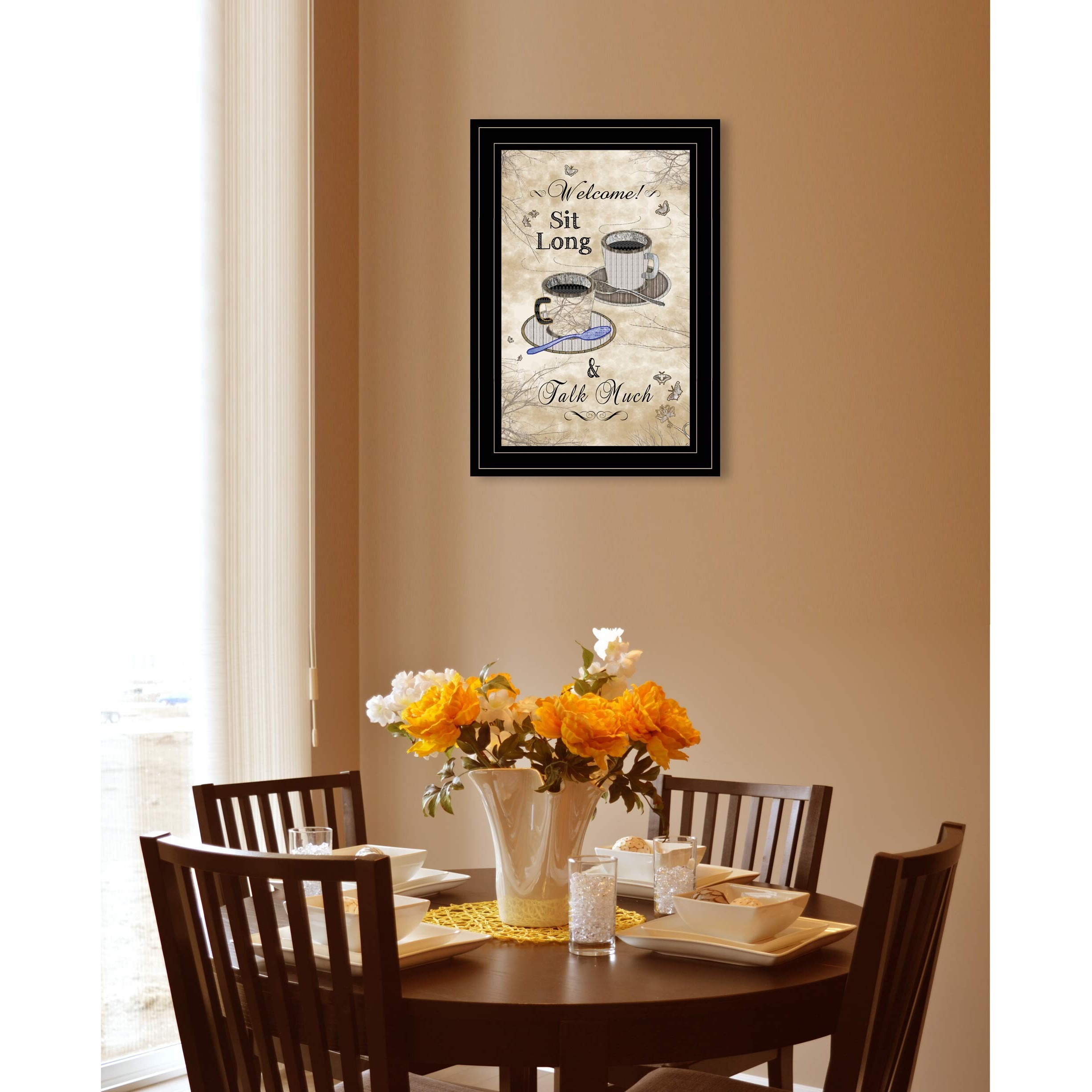 Sit Long Talk Much 4 Black Framed Print Kitchen Wall Art